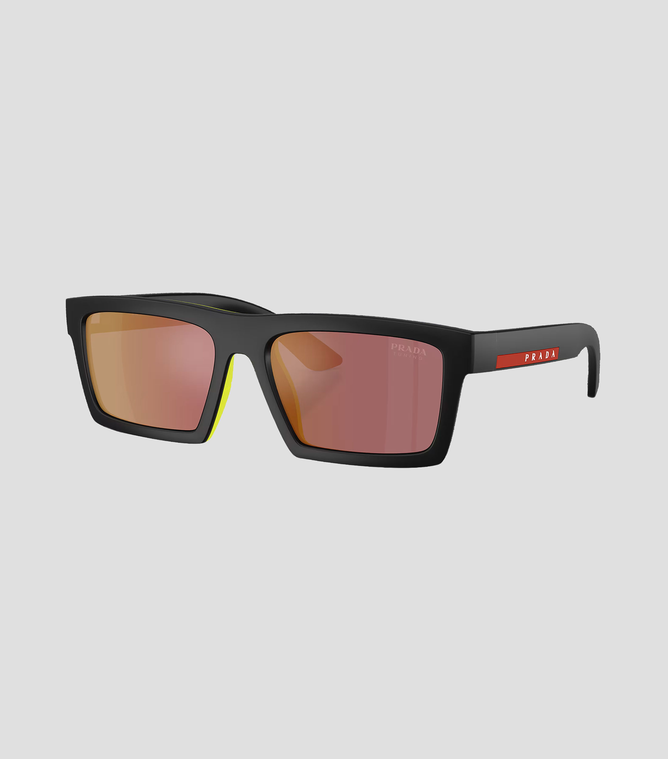 Lentes de sol rectangulares Linea Rossa negro mate Hombre