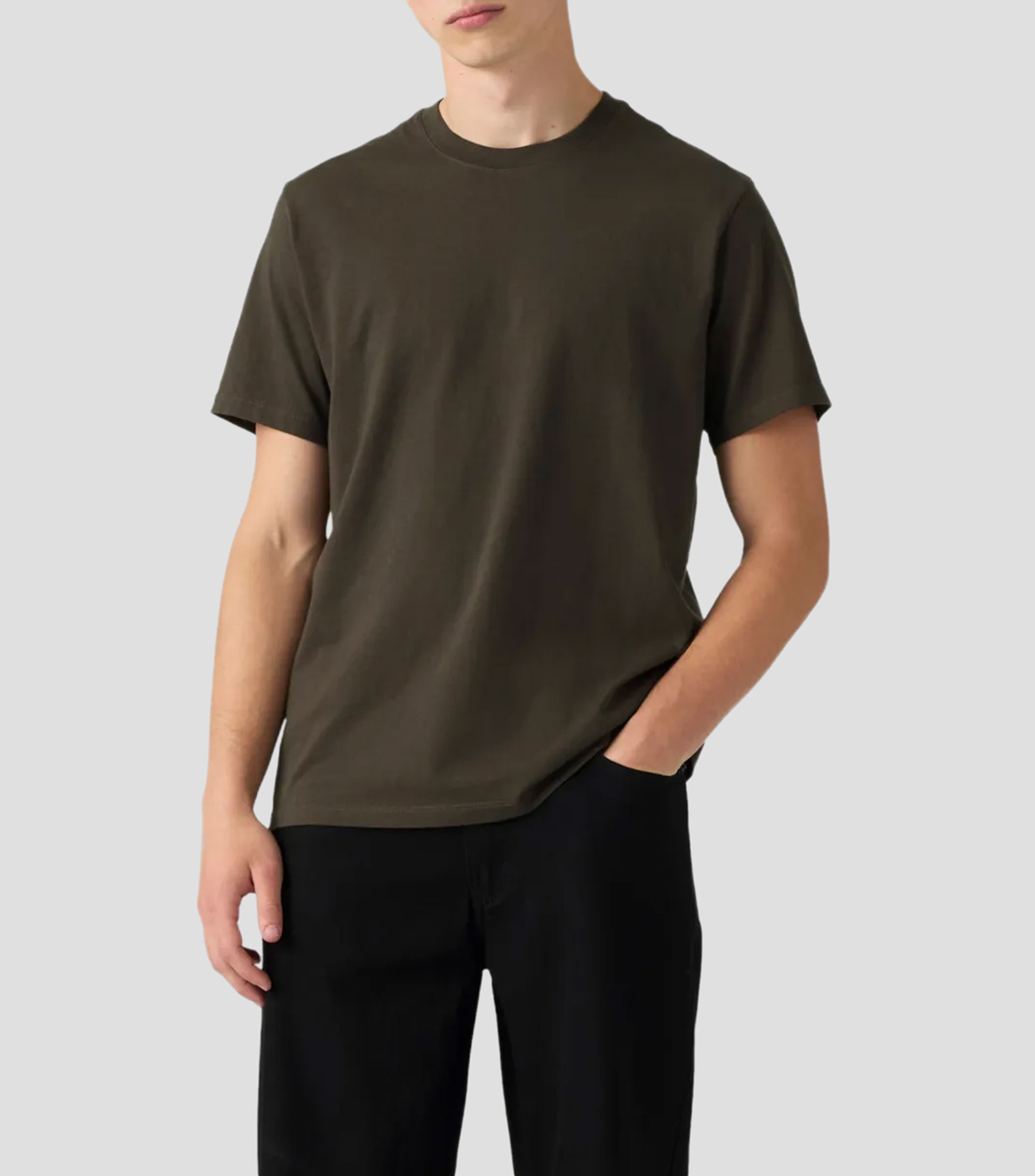 Playera cuello redondo manga corta lisa Hombre