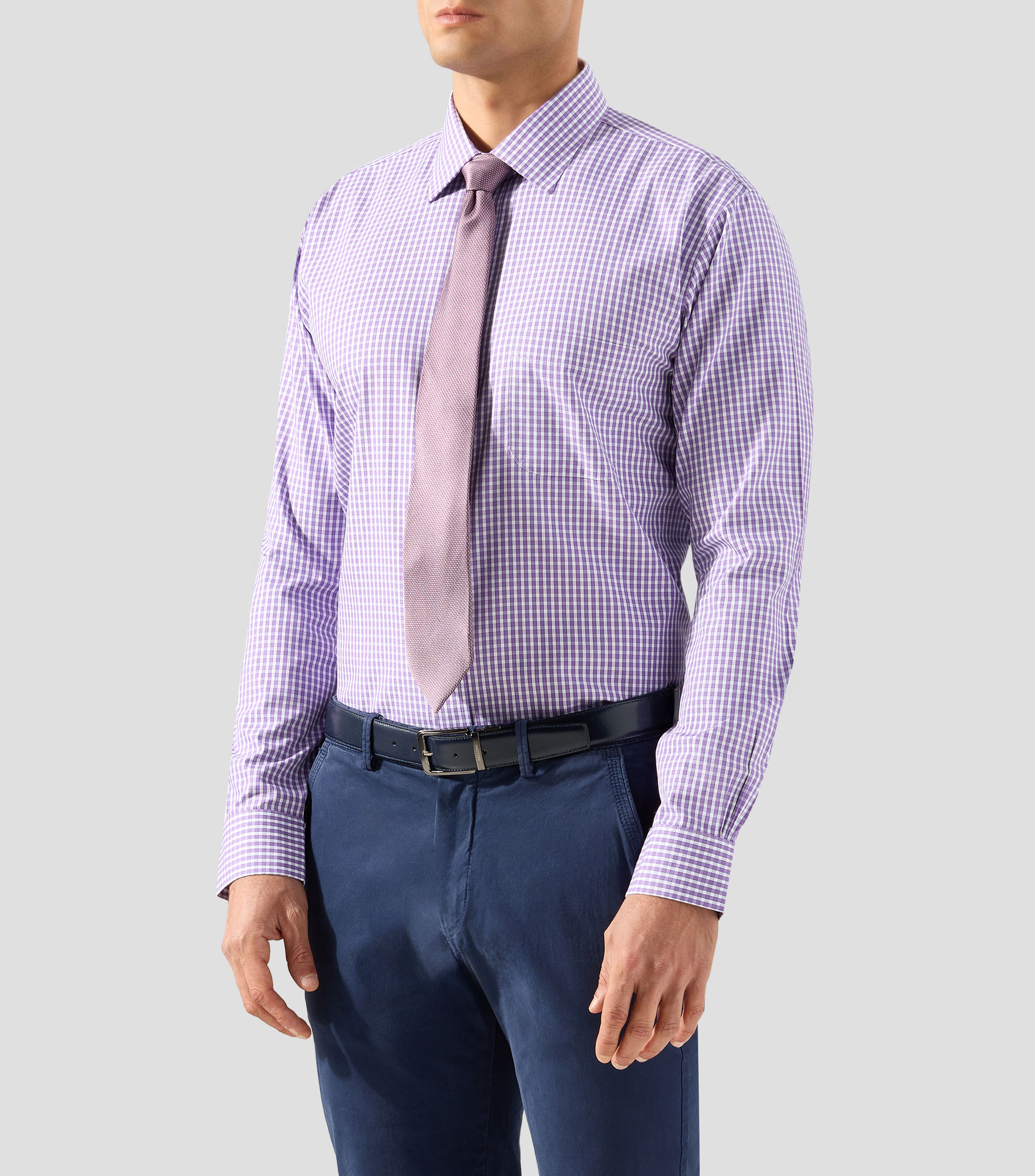 Camisa de cuadros manga larga Hombre