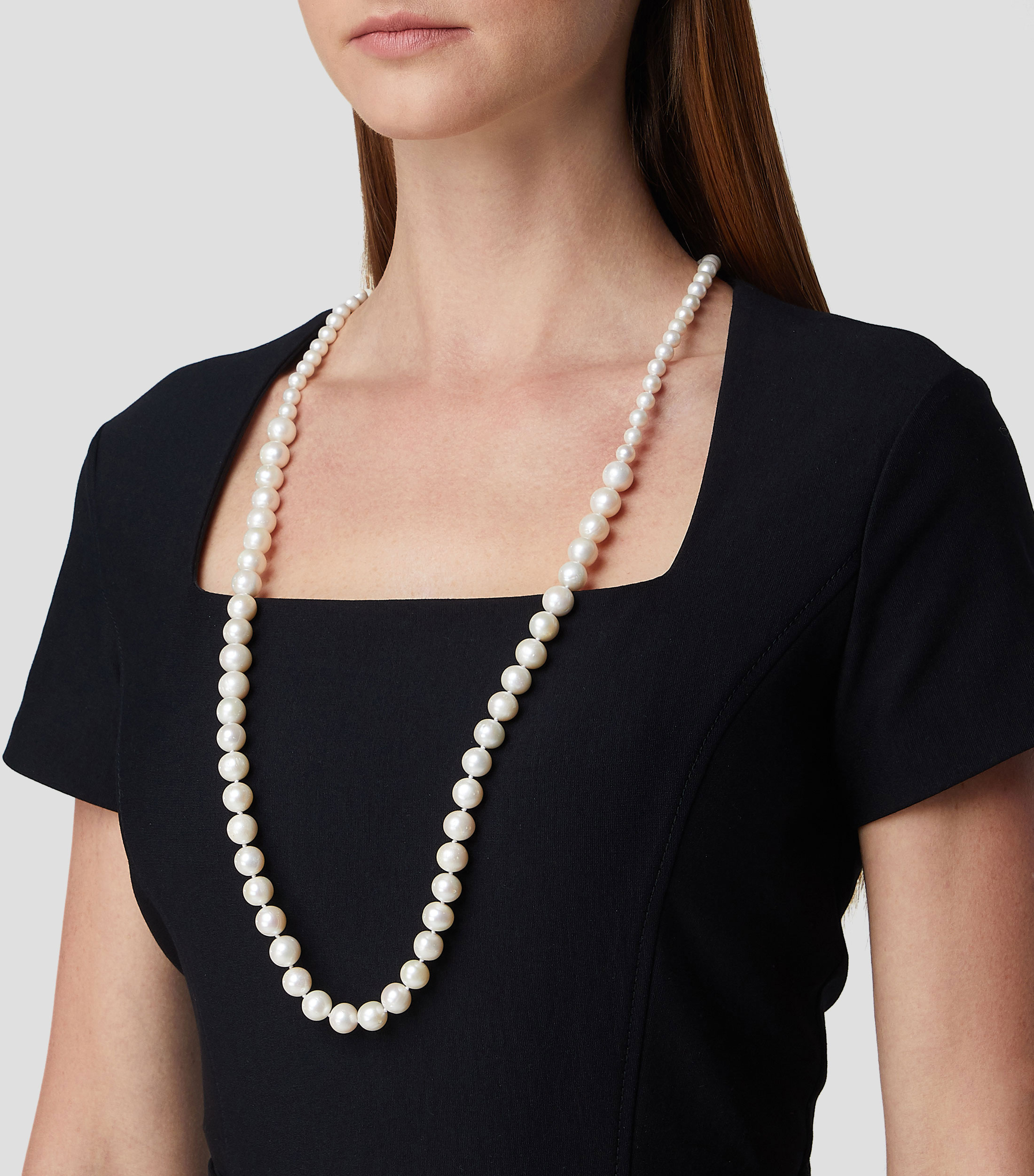 Collar de perlas cultivadas circulares Dualidad Mujer