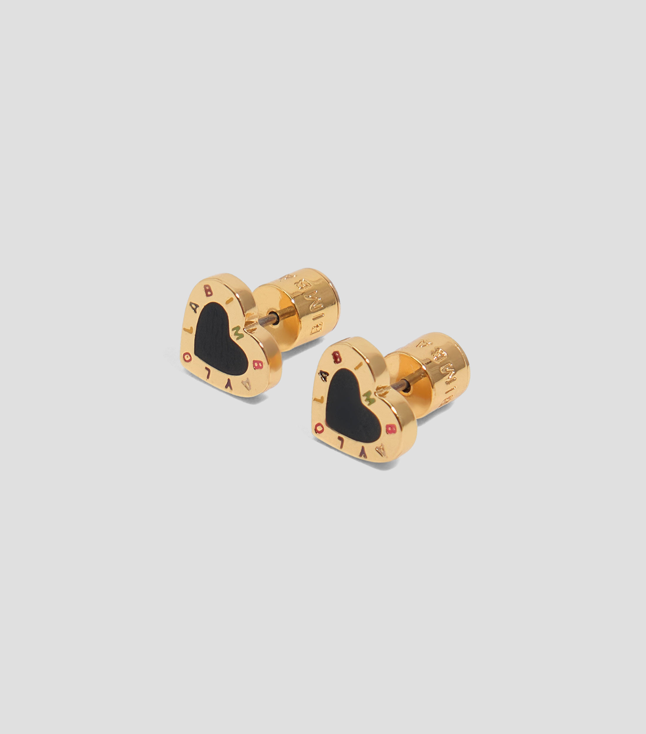 Pendientes logo corazón negro Mujer