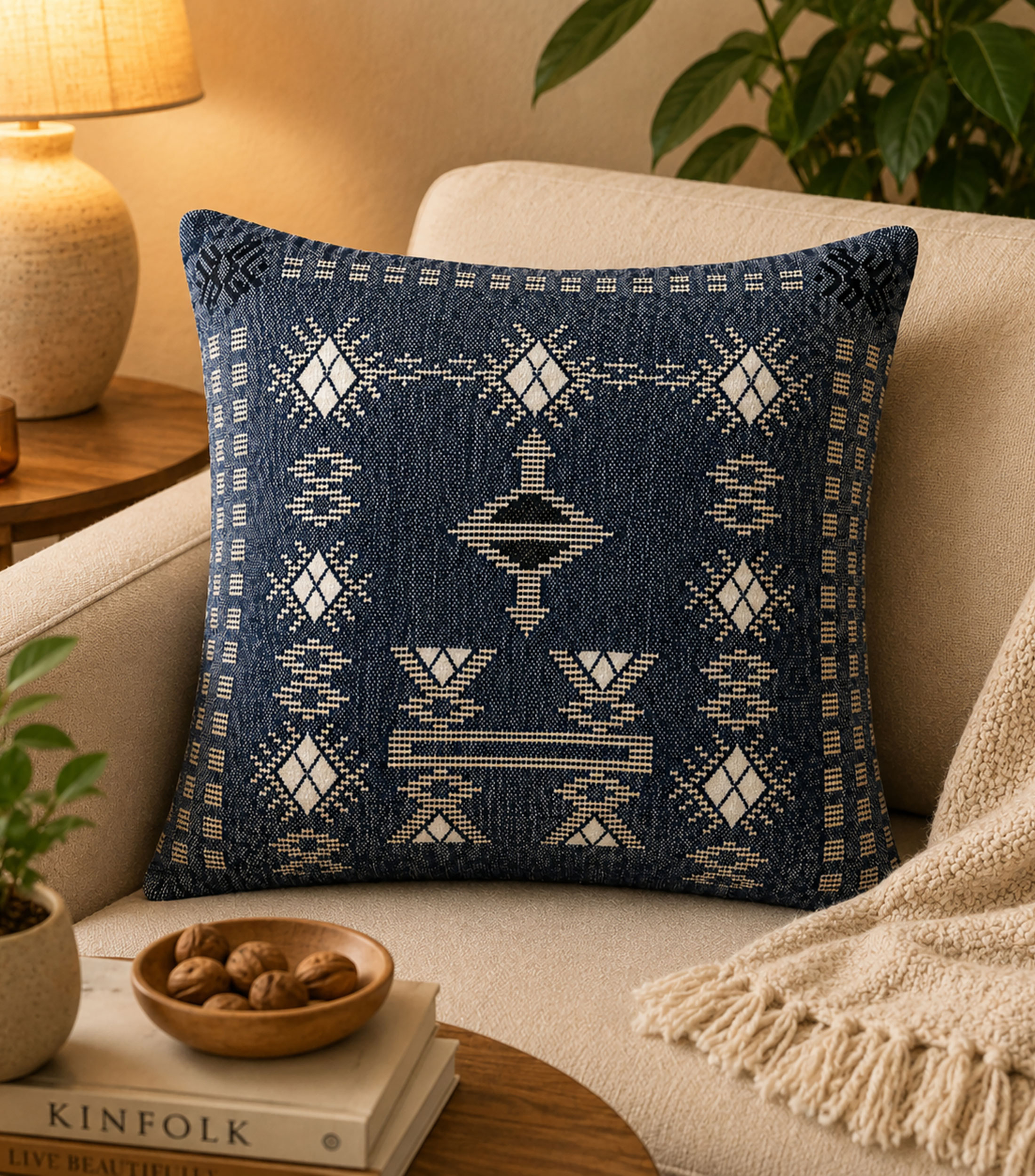 Cojín decorativo bordado