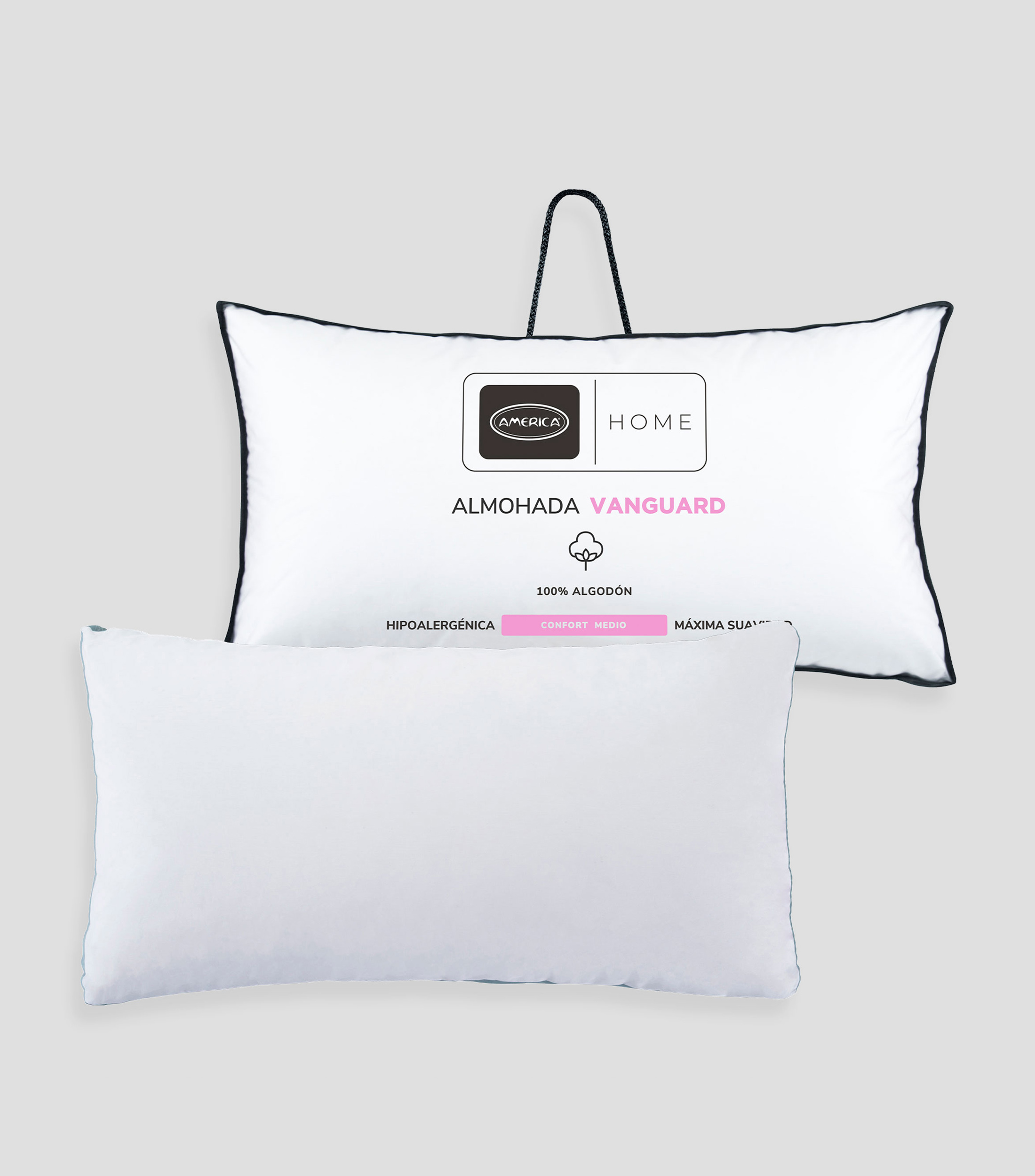 Almohada King Size Down Alternative-Microgel Confort Medio Vanguard Blanca