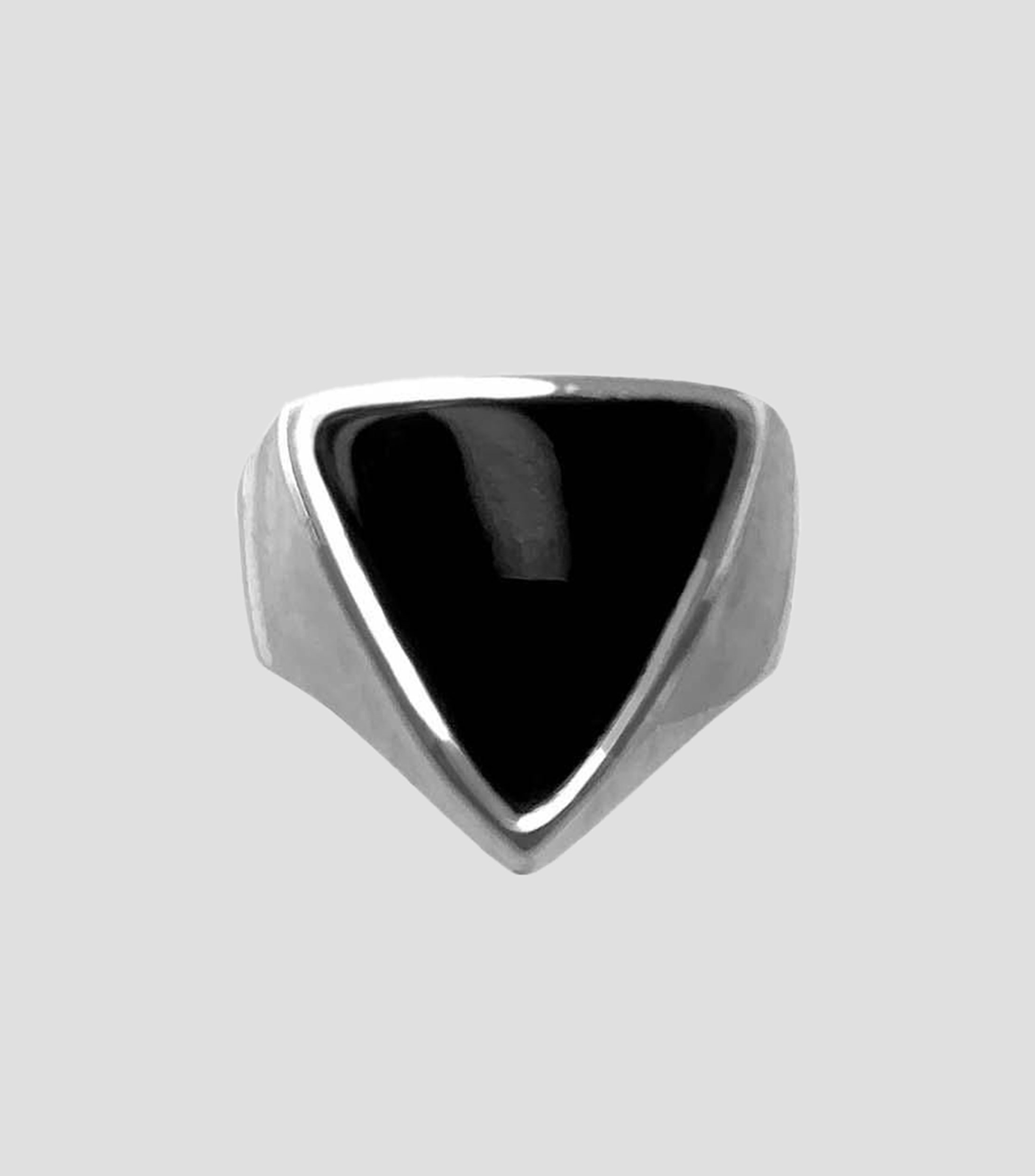 Anillo Blasón escudo en plata con Ónix Hombre