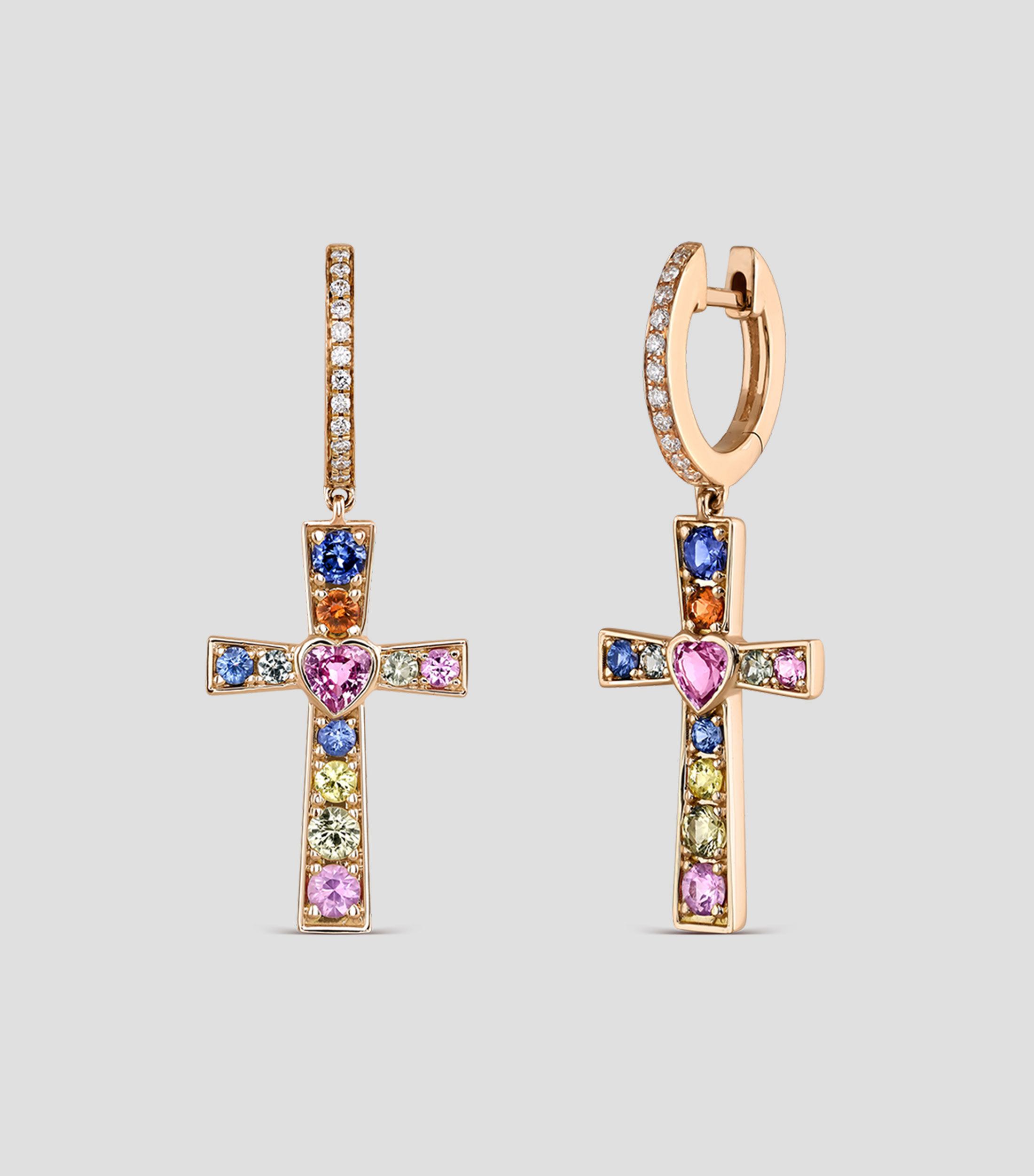 Aretes en Oro Rosa de 18 Kts Mujer