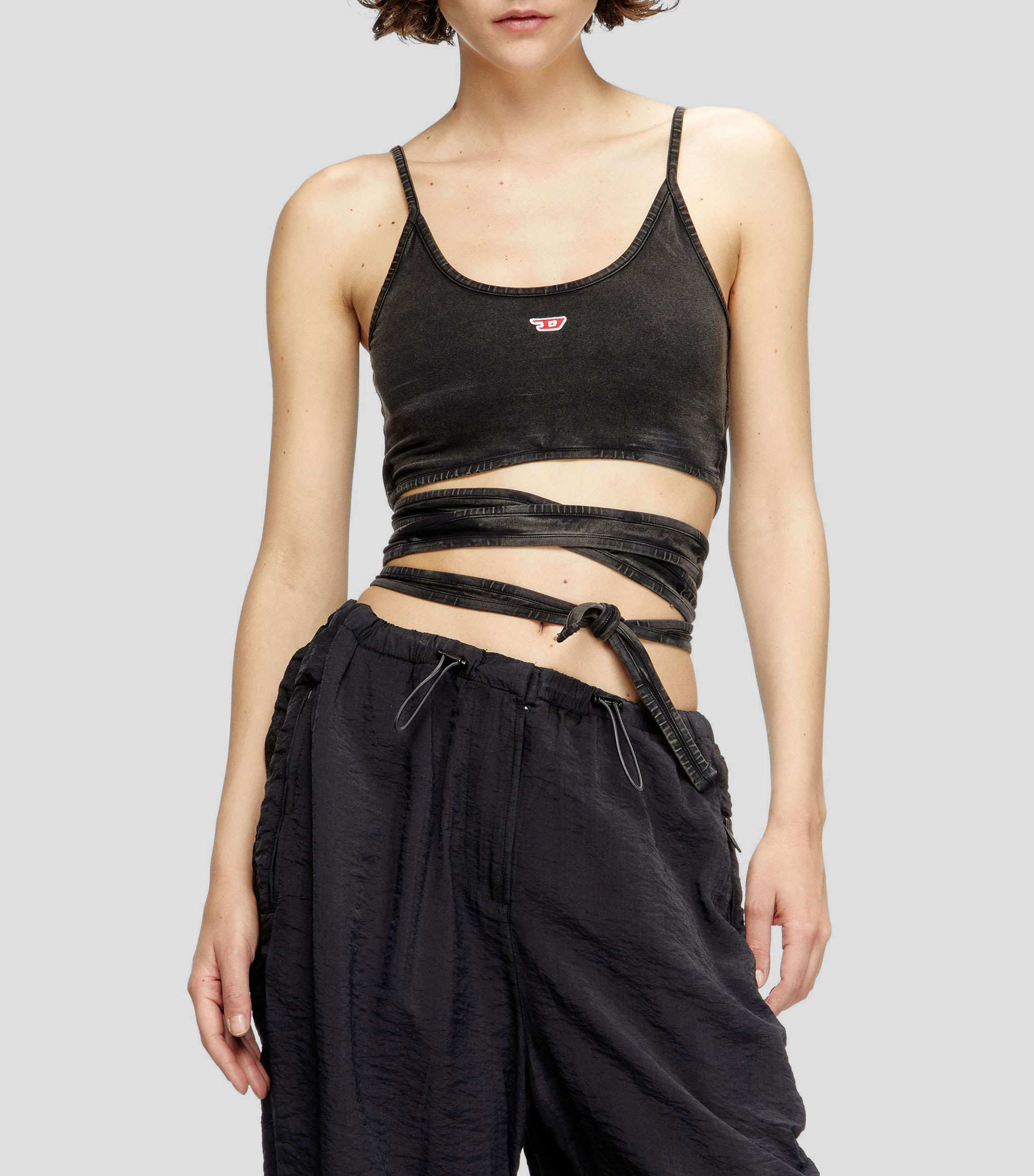 Blusa de diseño sólido sin mangas Mujer
