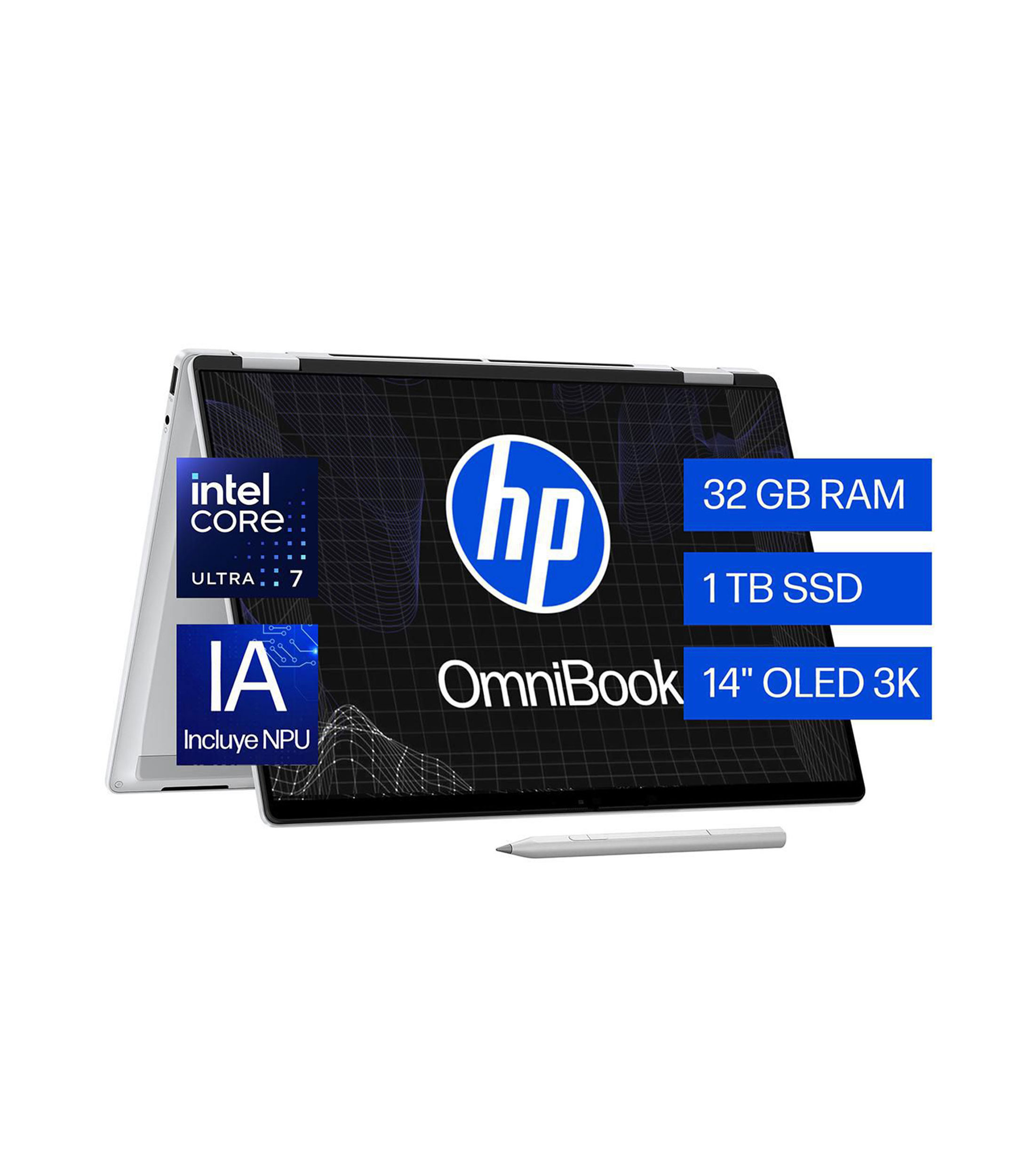 Laptop Omnibook X Flip 14-fm0074la 14", Intel Core Ultra 7, RAM 32 GB, 1TB