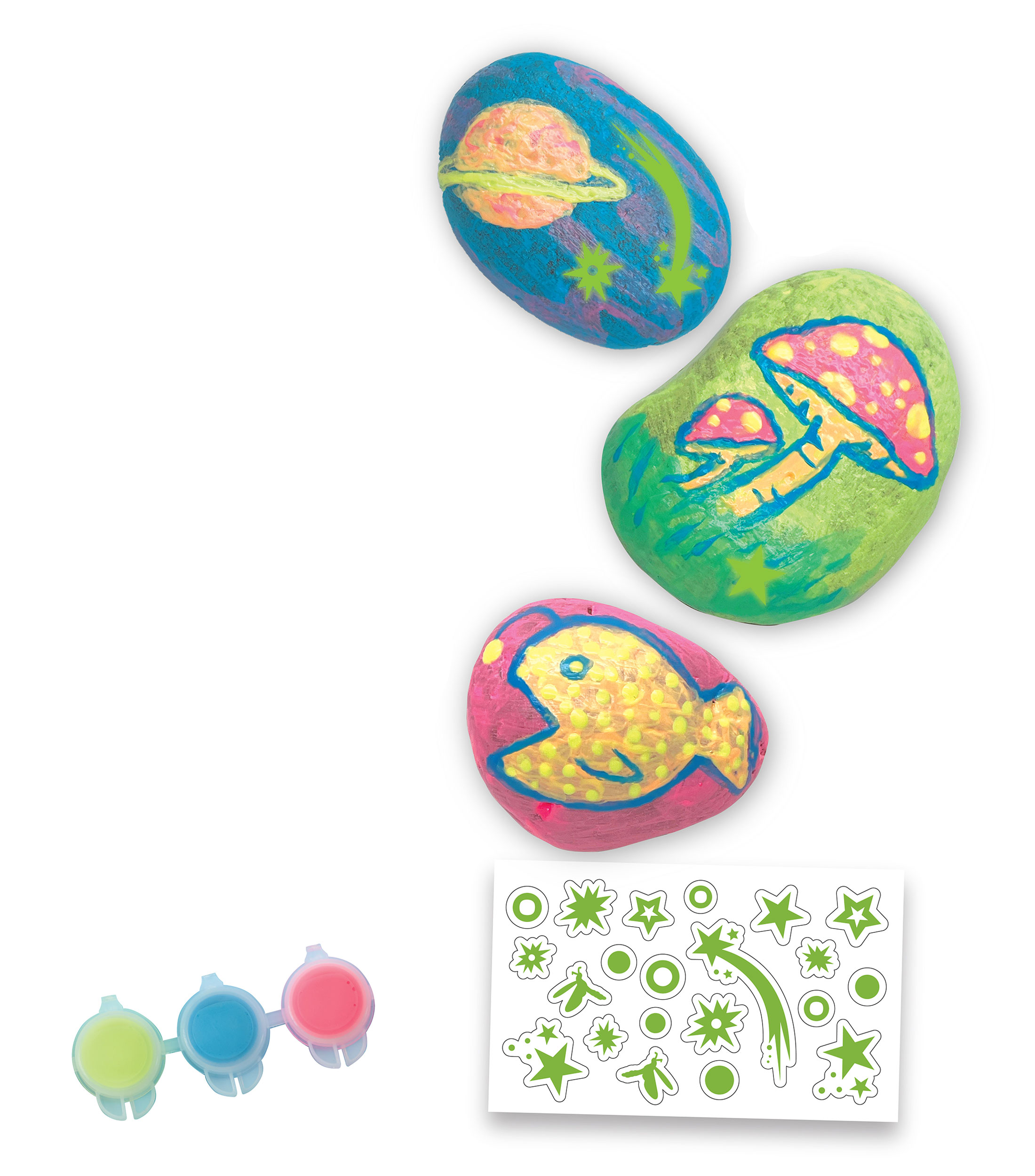 Set Stickers Glow in teh Dark Rocks
