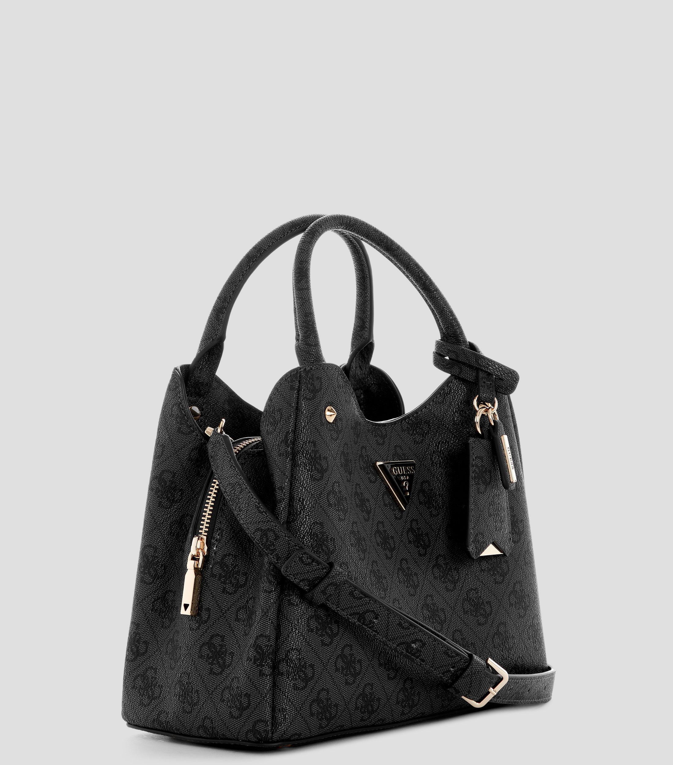 Bolsa tote negra estampada Mujer