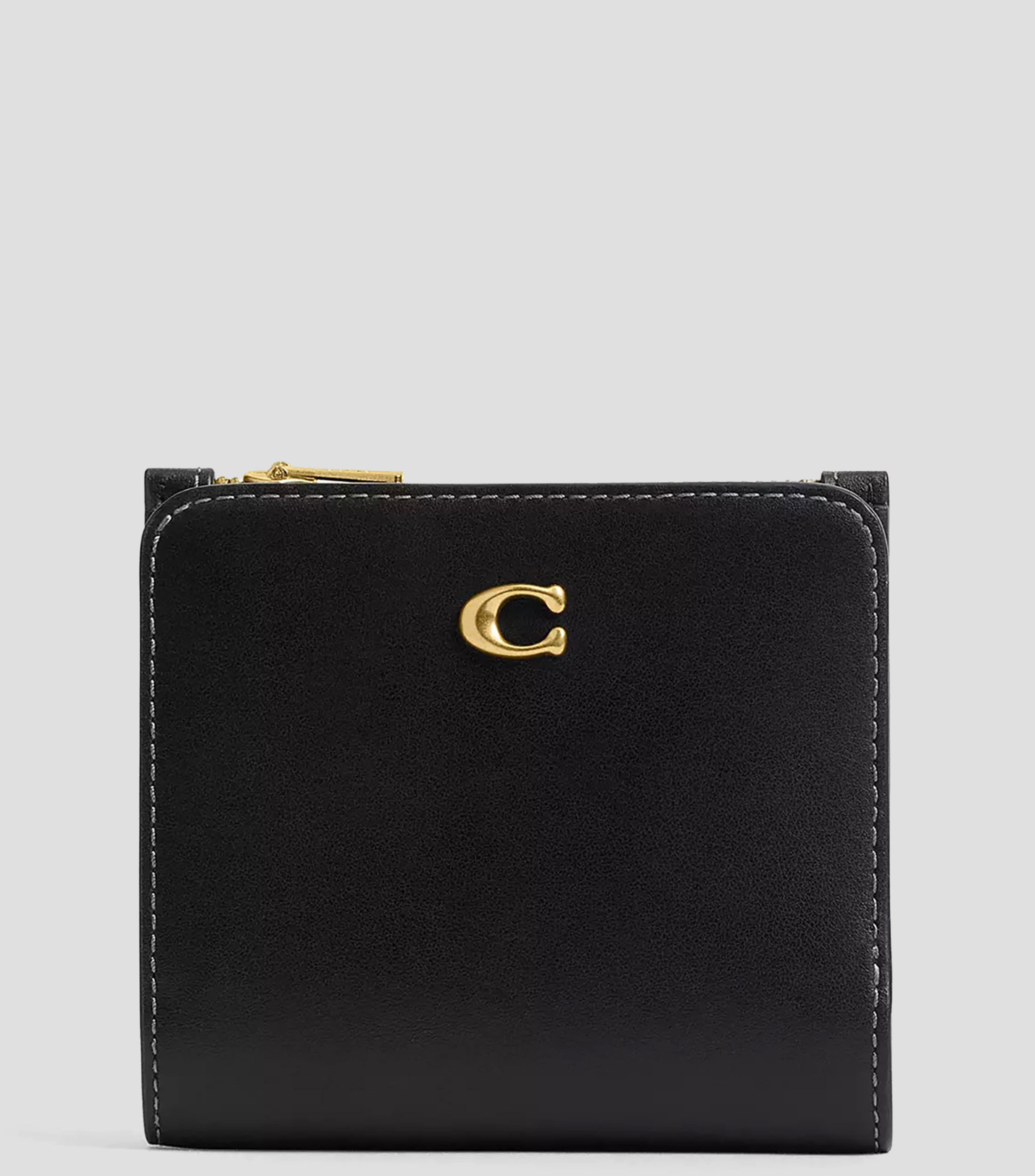 Cartera en cuero de becerro lisa Mujer