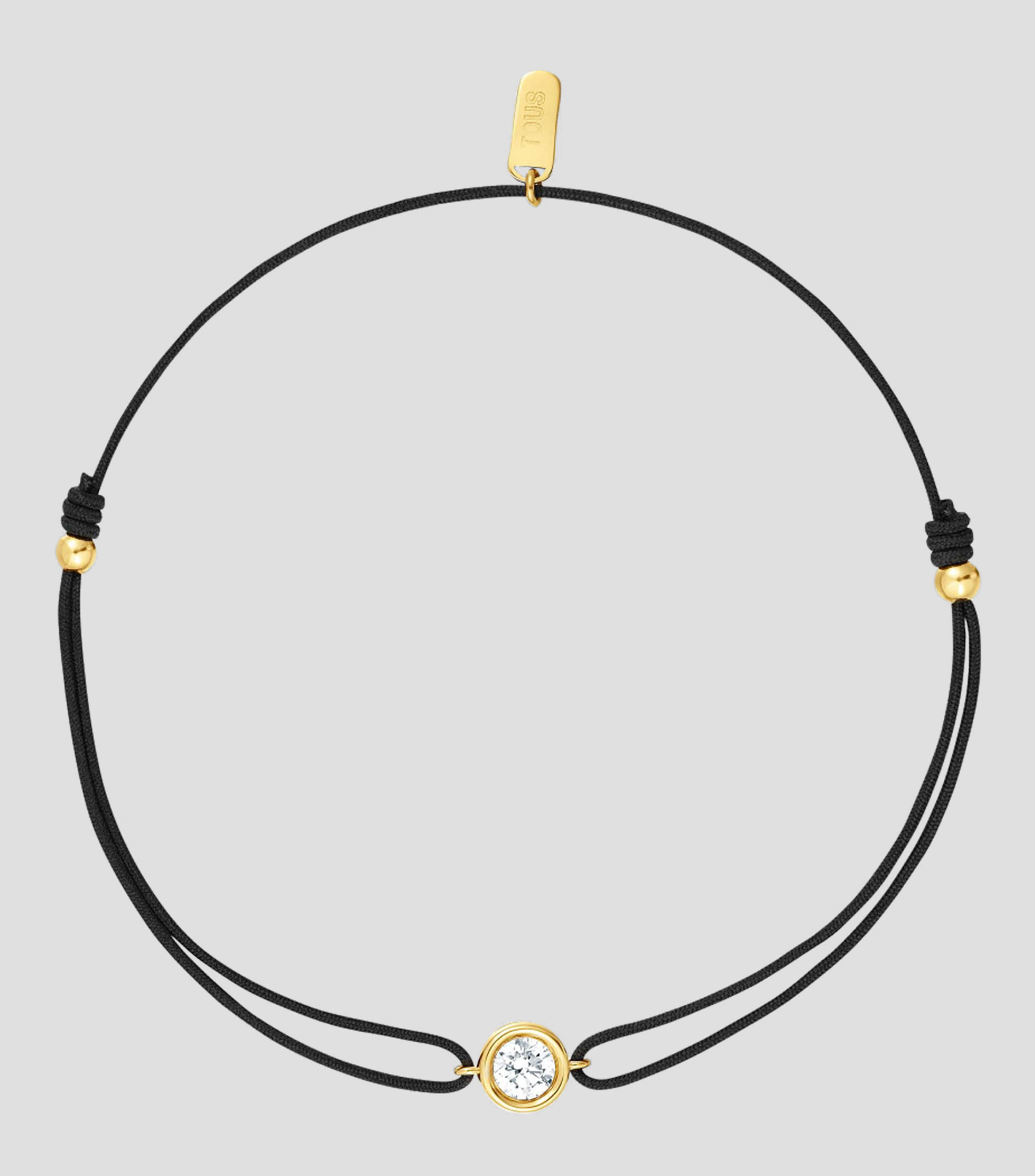 Pulsera negra con diamante Line Mujer