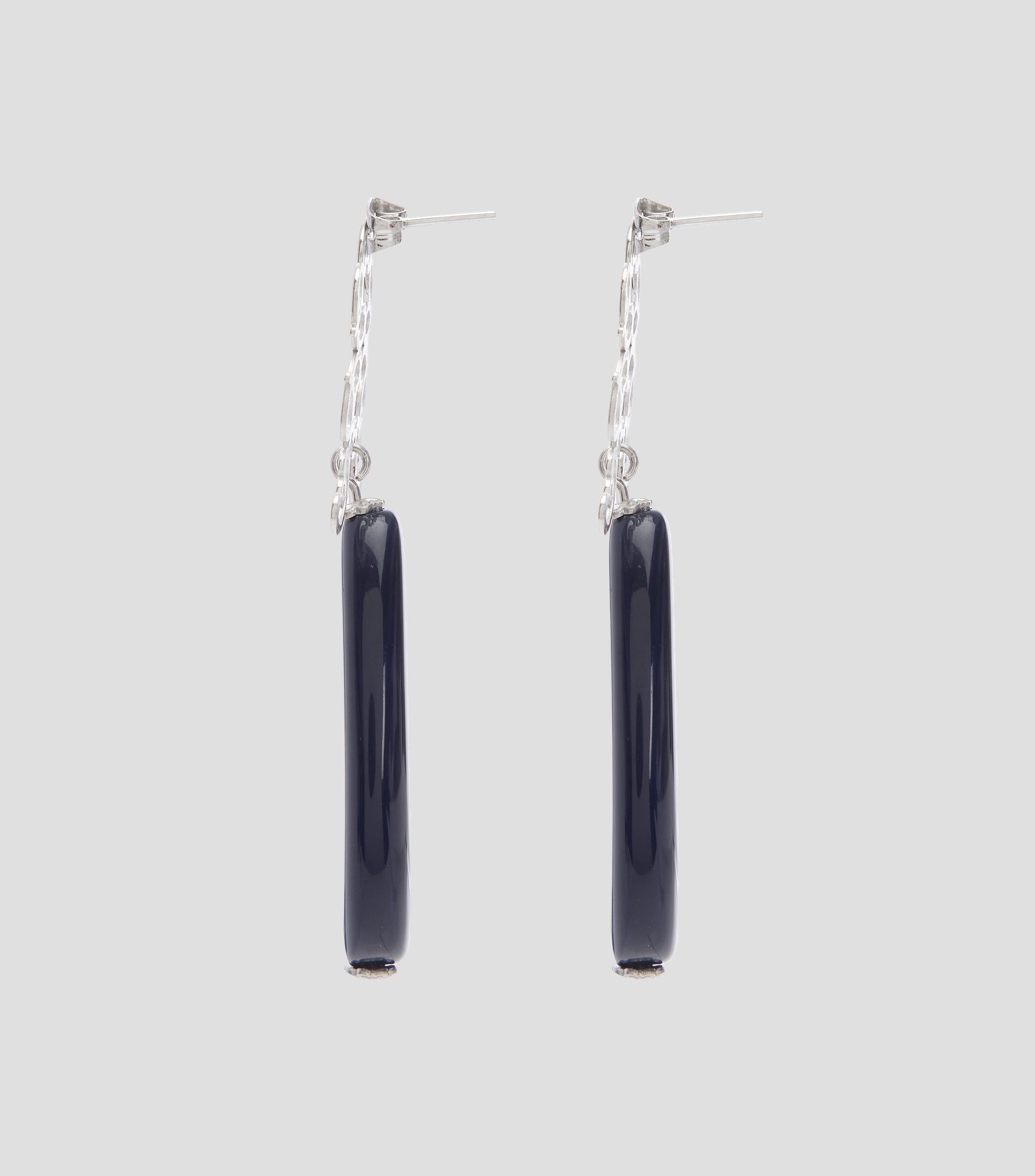 Aretes Gota Azul en plata .925 Mujer