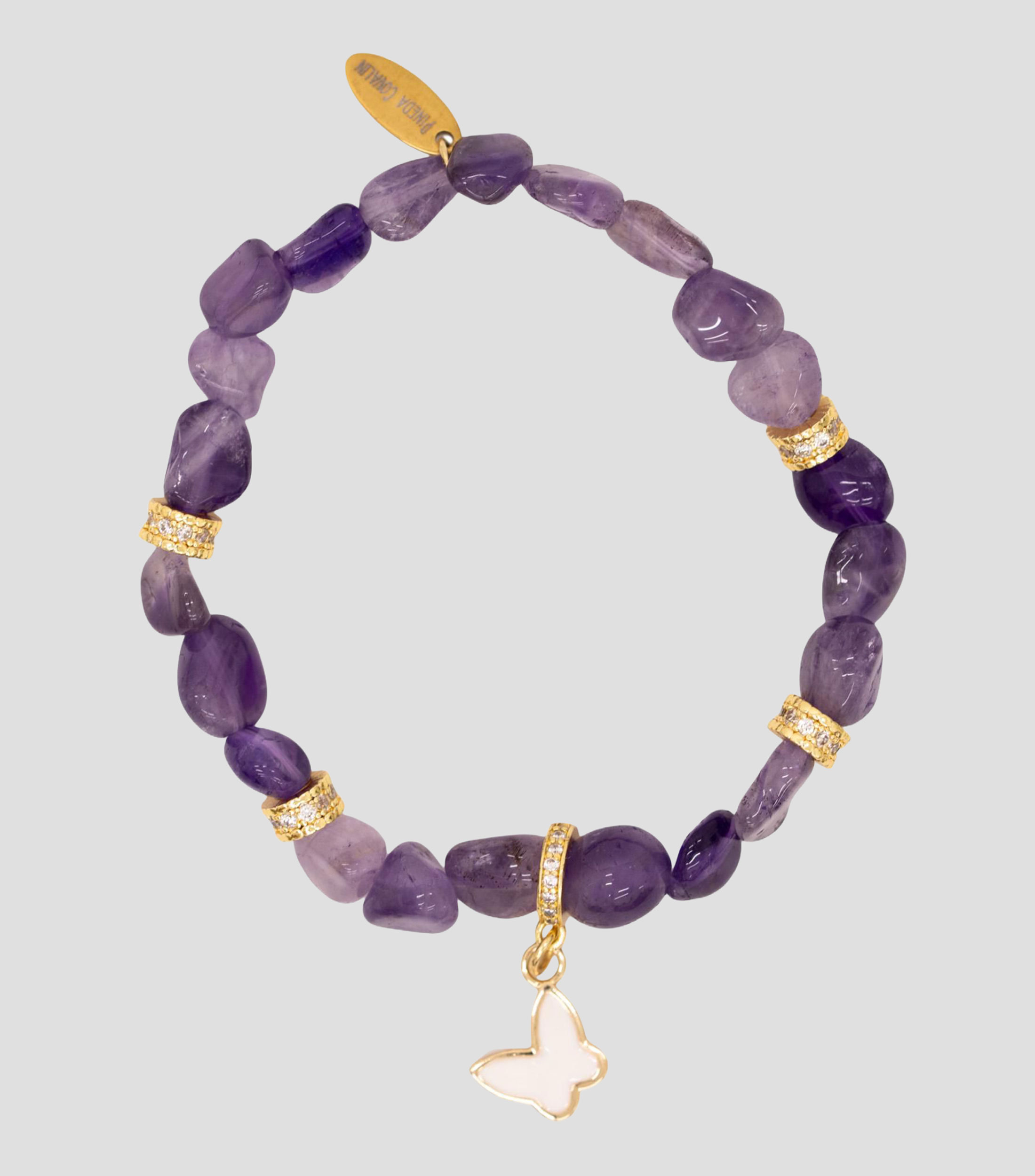 Brazalete con amatista y circonias Mujer