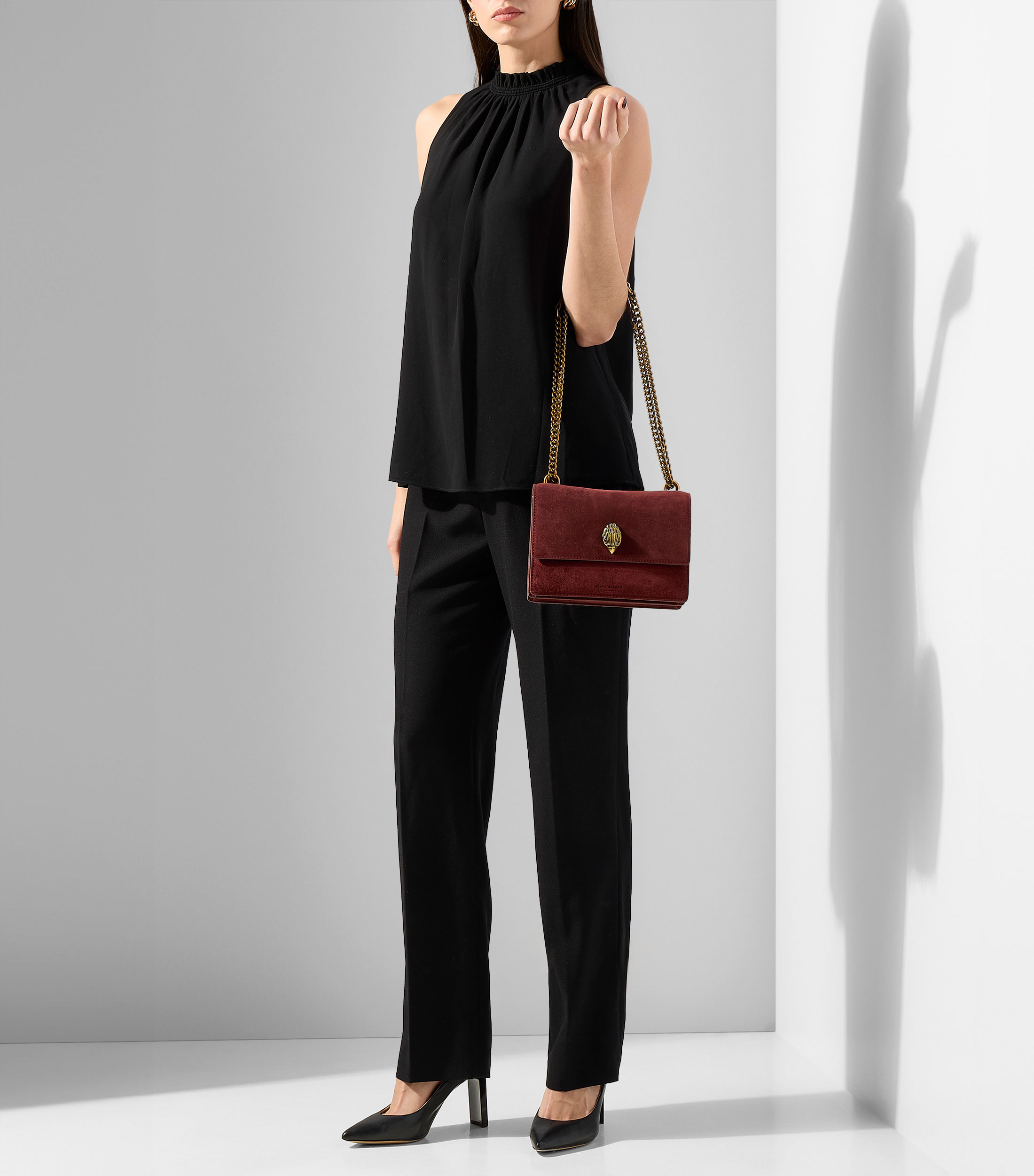 Bolsa crossbody en piel vacuna Shoreditch lisa Mujer