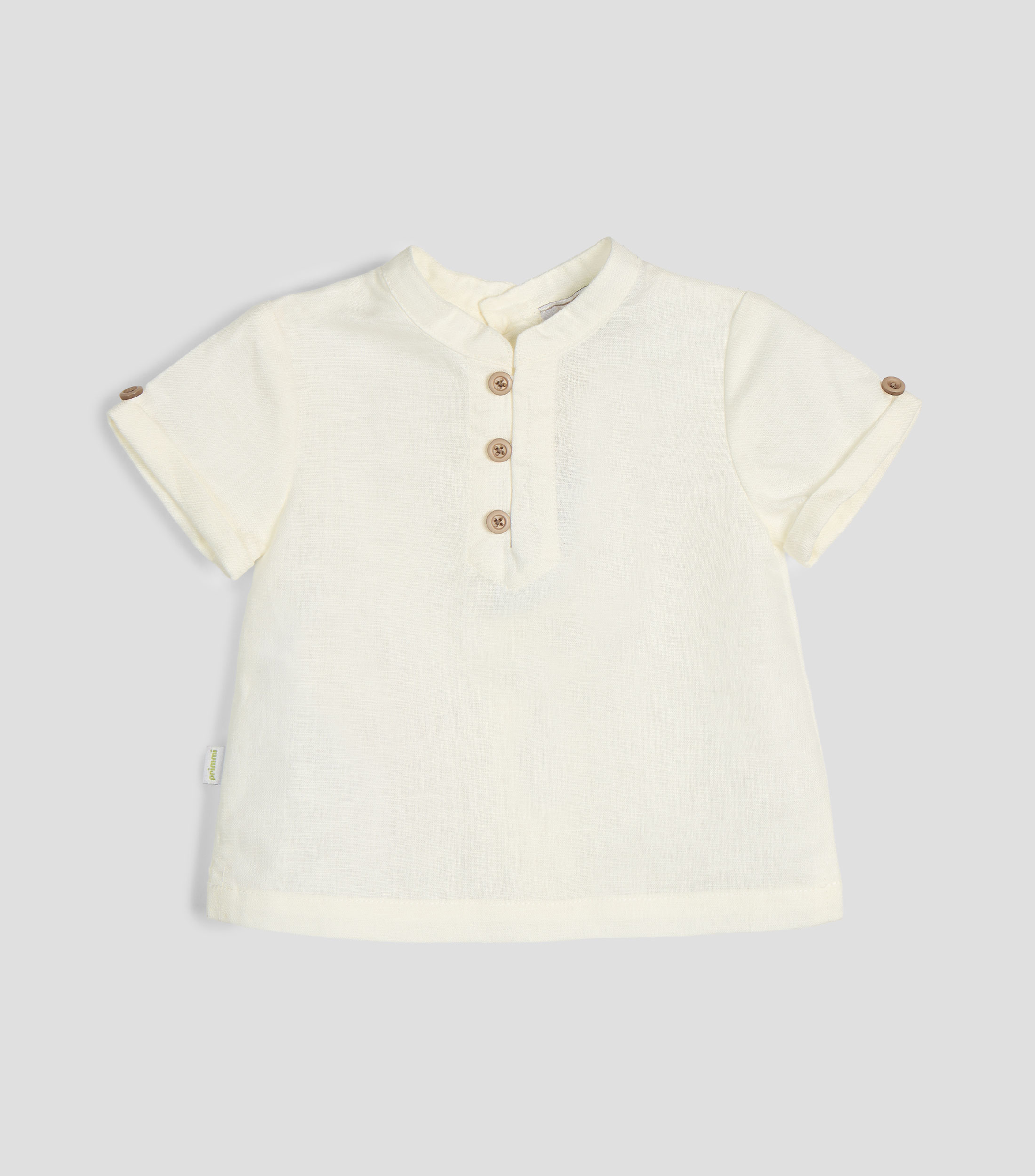Camisa lisa manga corta Bebé