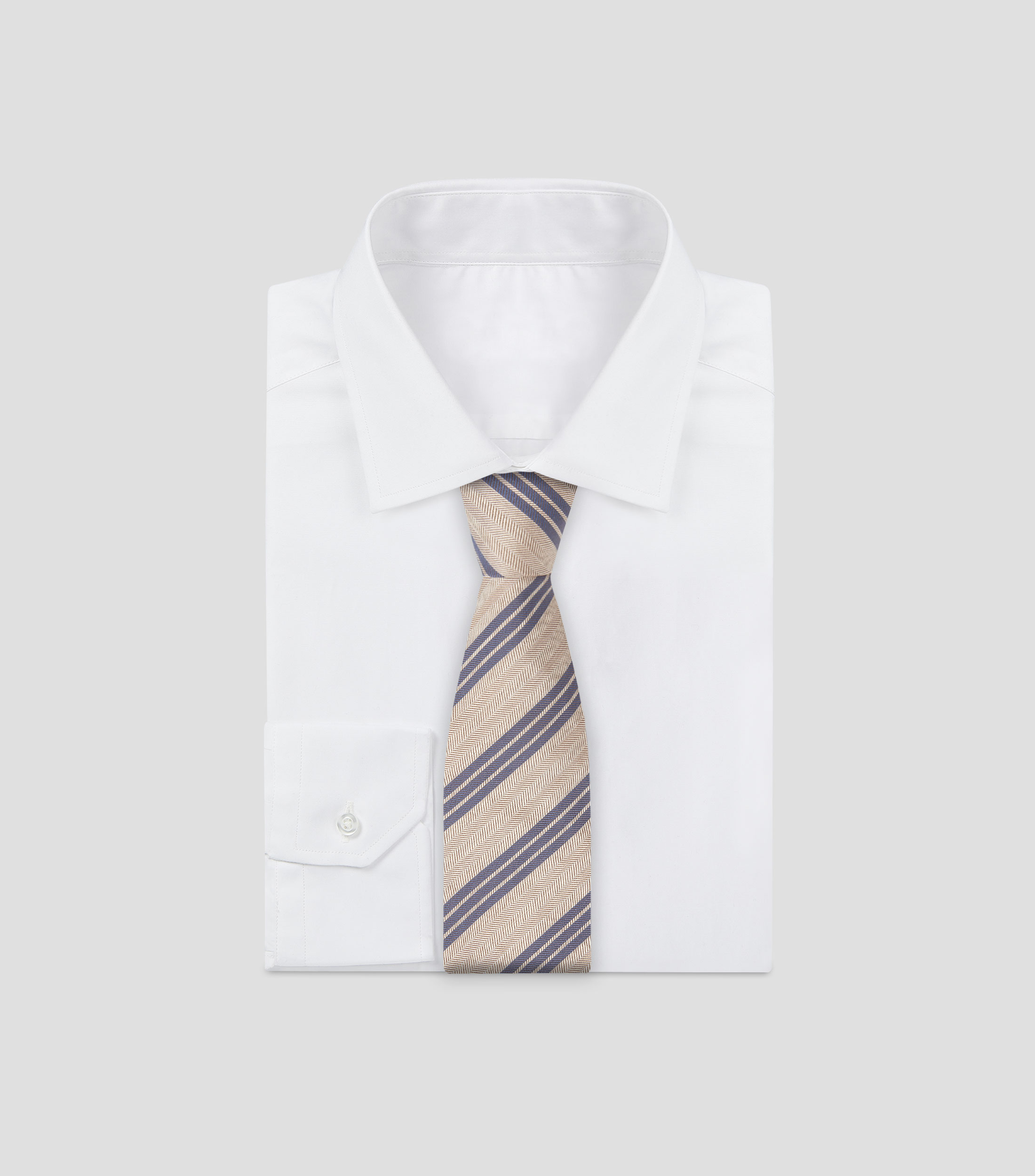 Corbata ancha en seda con rayas