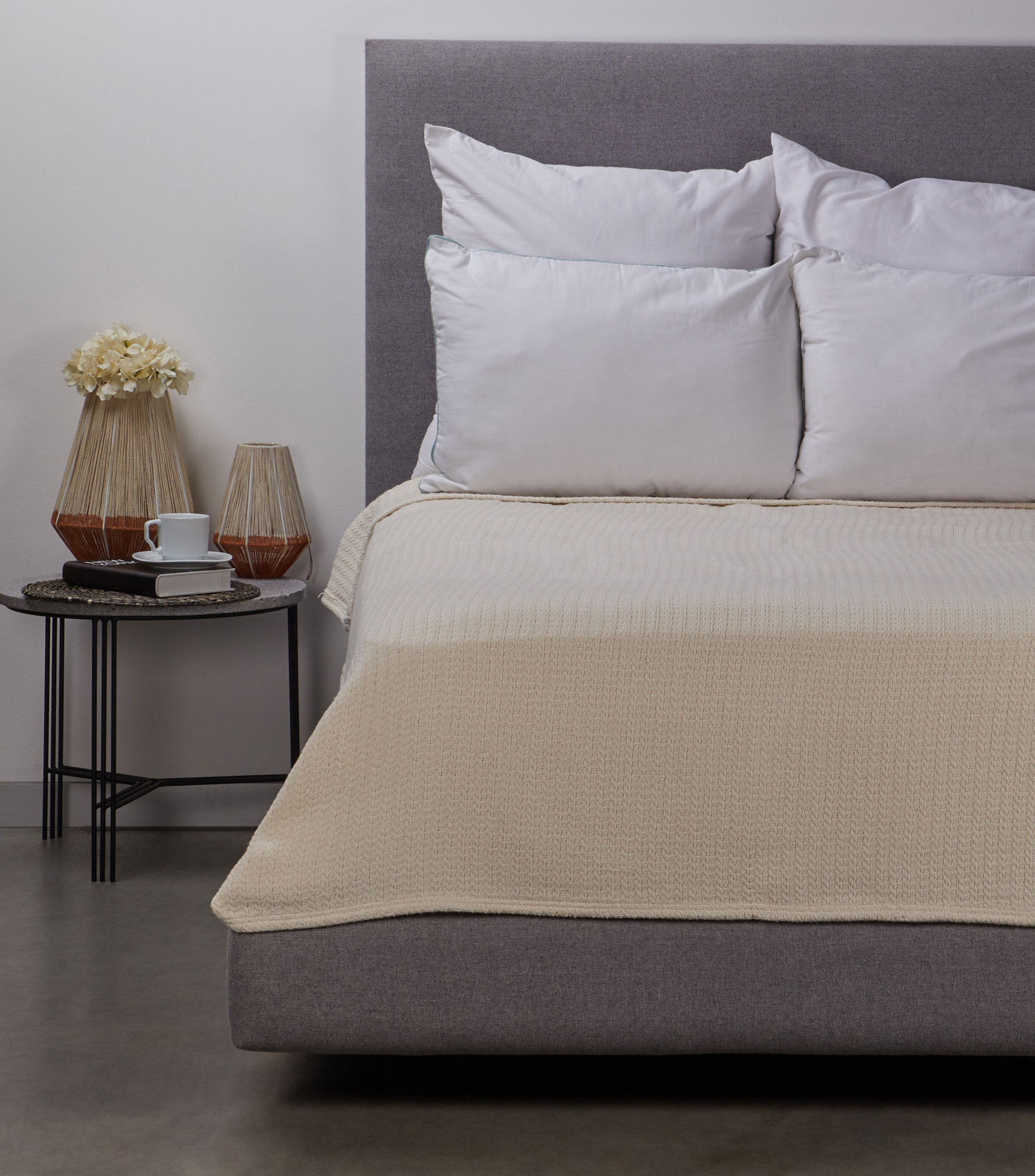 Cobertor tejido Individual Cotone Dolce beige
