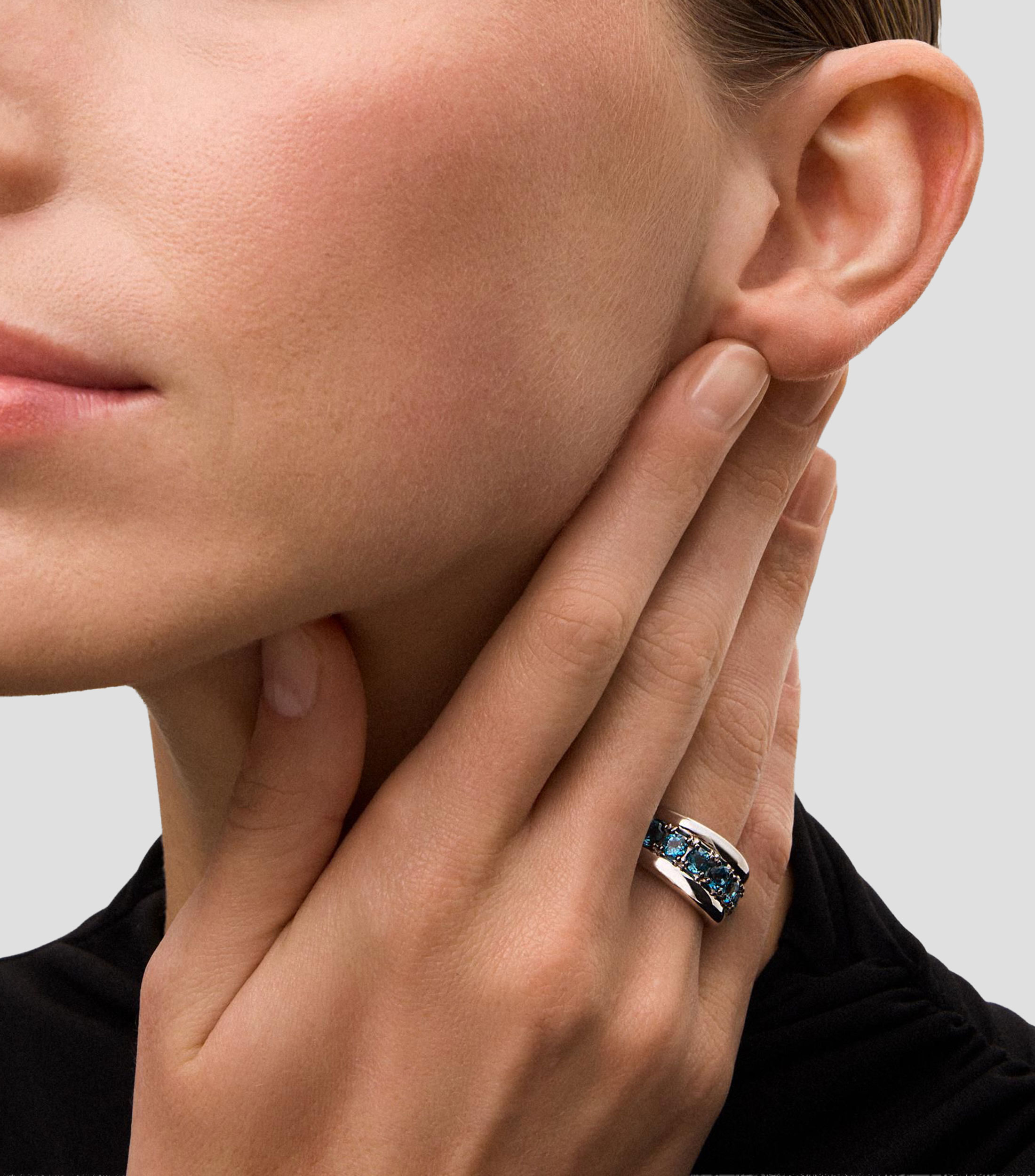Anillo en plata .925 con diamante Mujer