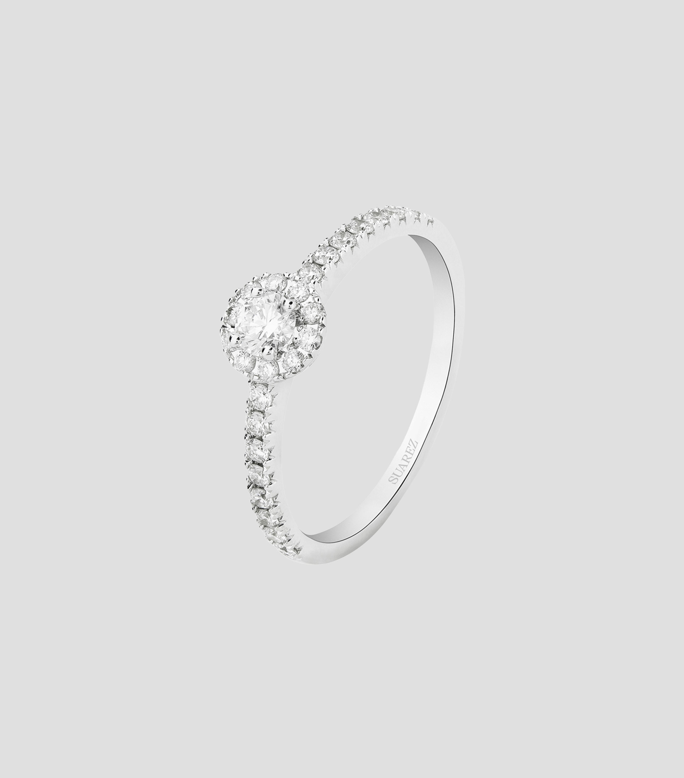 Anillo en Oro blanco de 18 Kilates con diamantes Mujer