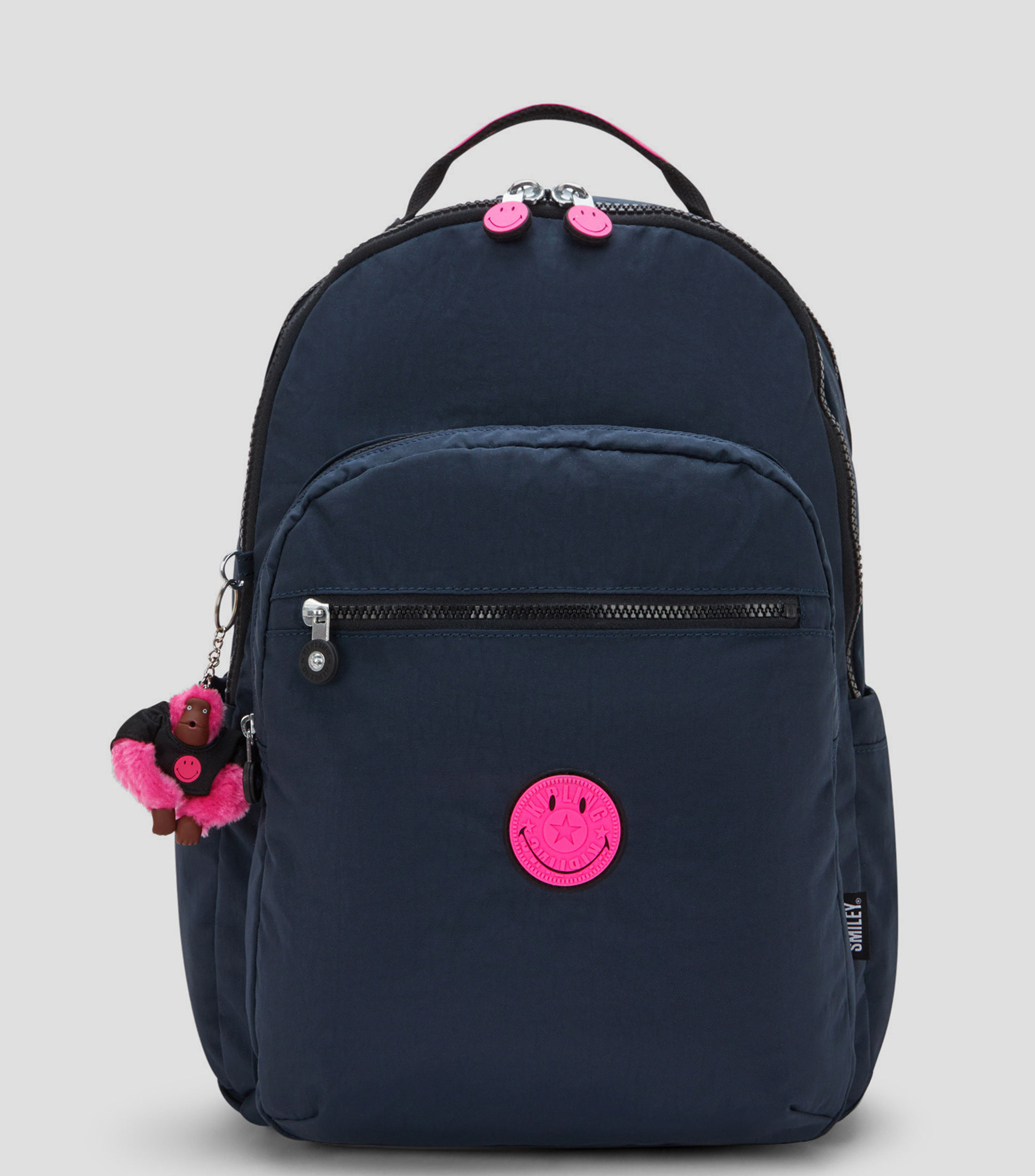 Mochila casual Seoul azul y rosa lisa Niña