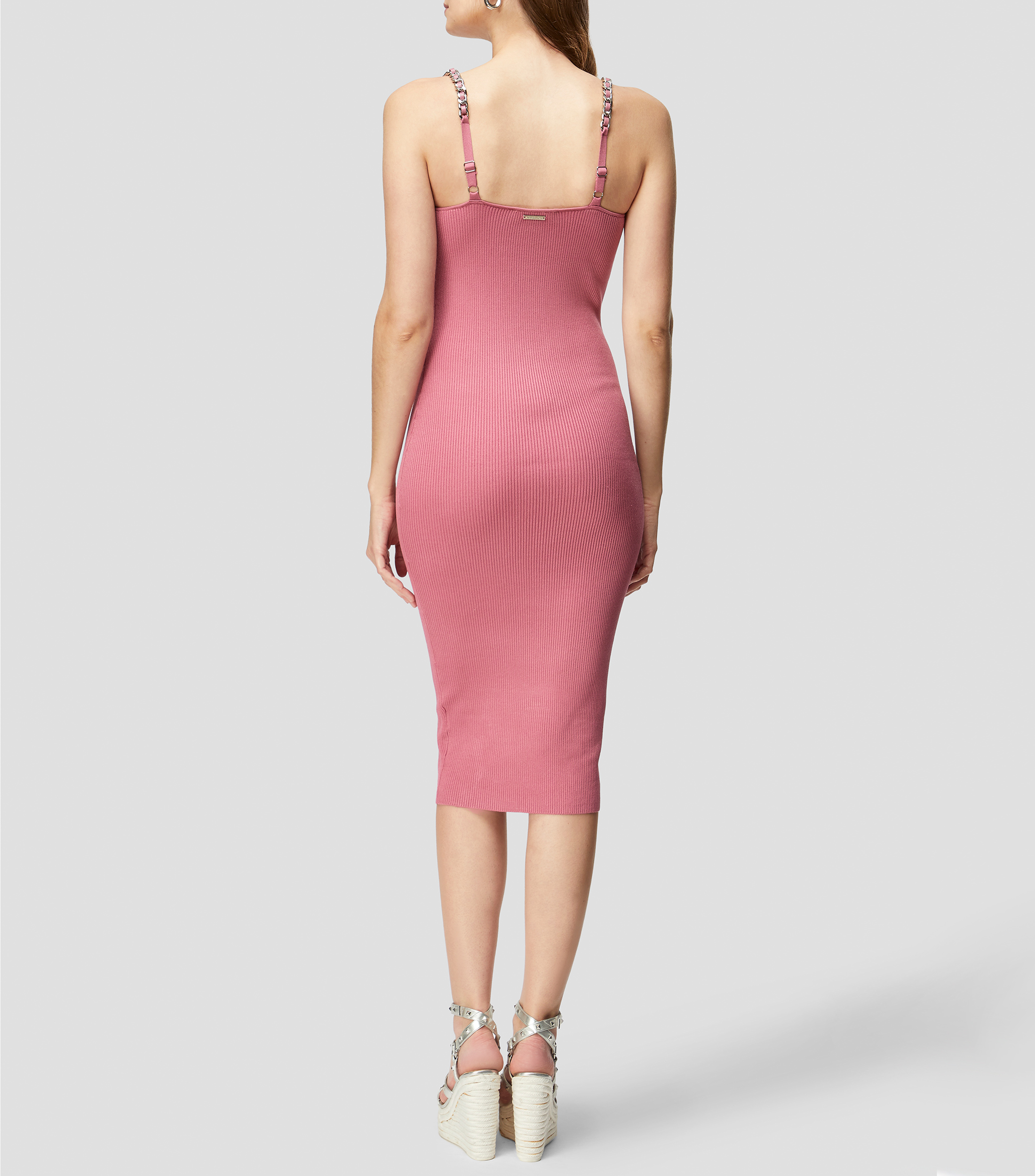 Vestido midi liso Mujer