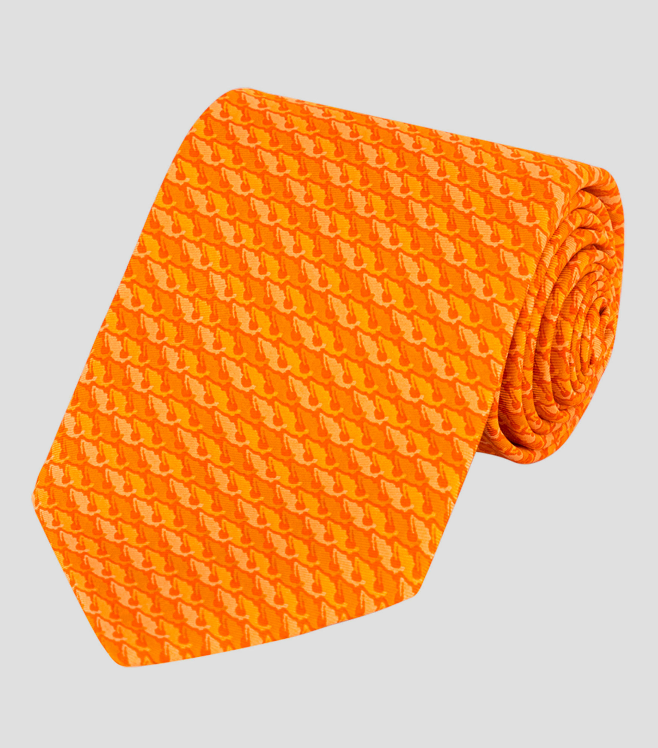 Corbata ancha de seda naranja