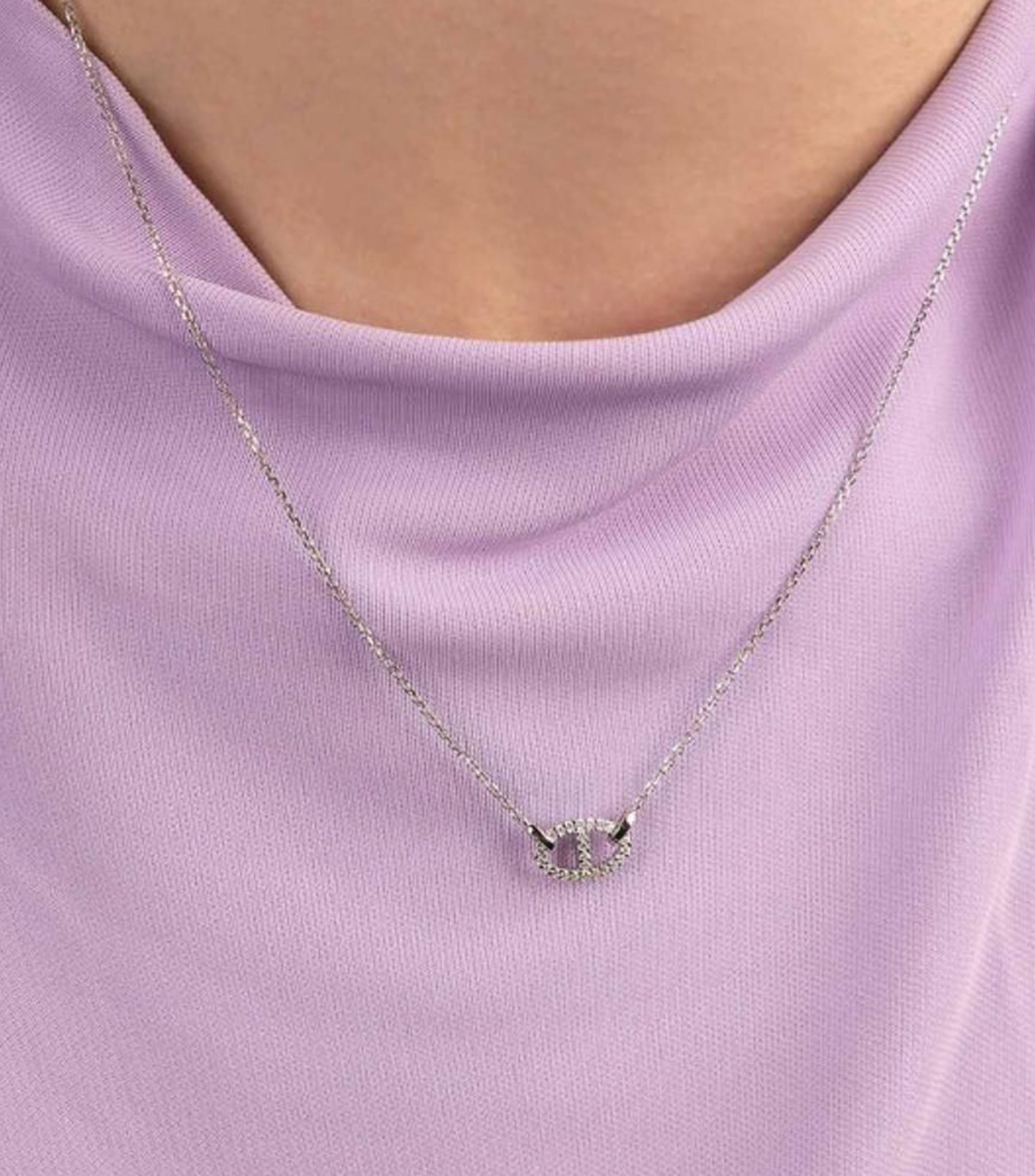 Collar Ychat Club Maille Marine con circonitas Mujer