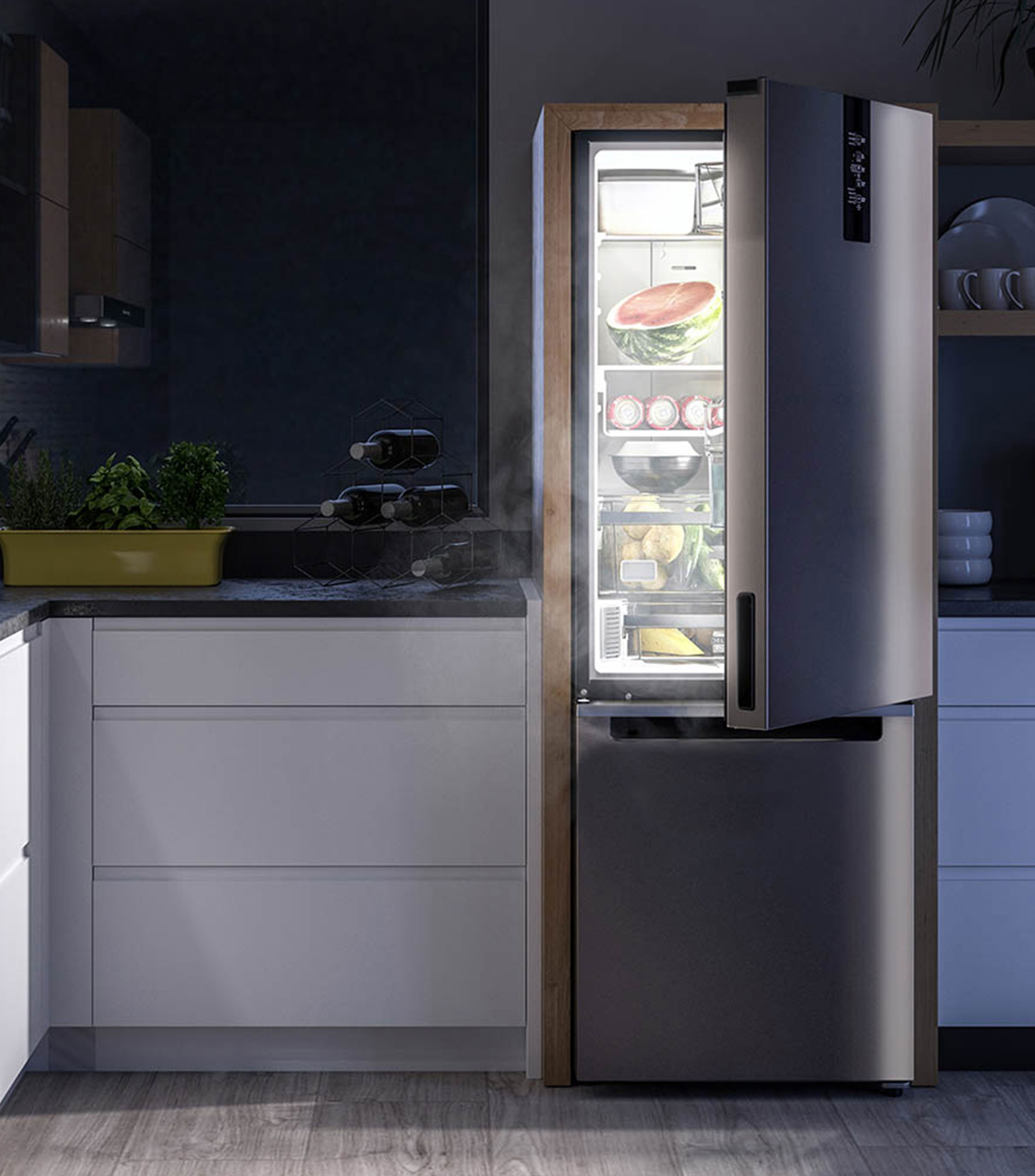 Refrigerador Bottom Mount 13 p3 Xpert Energy Saver con Panel Electrónico Negro