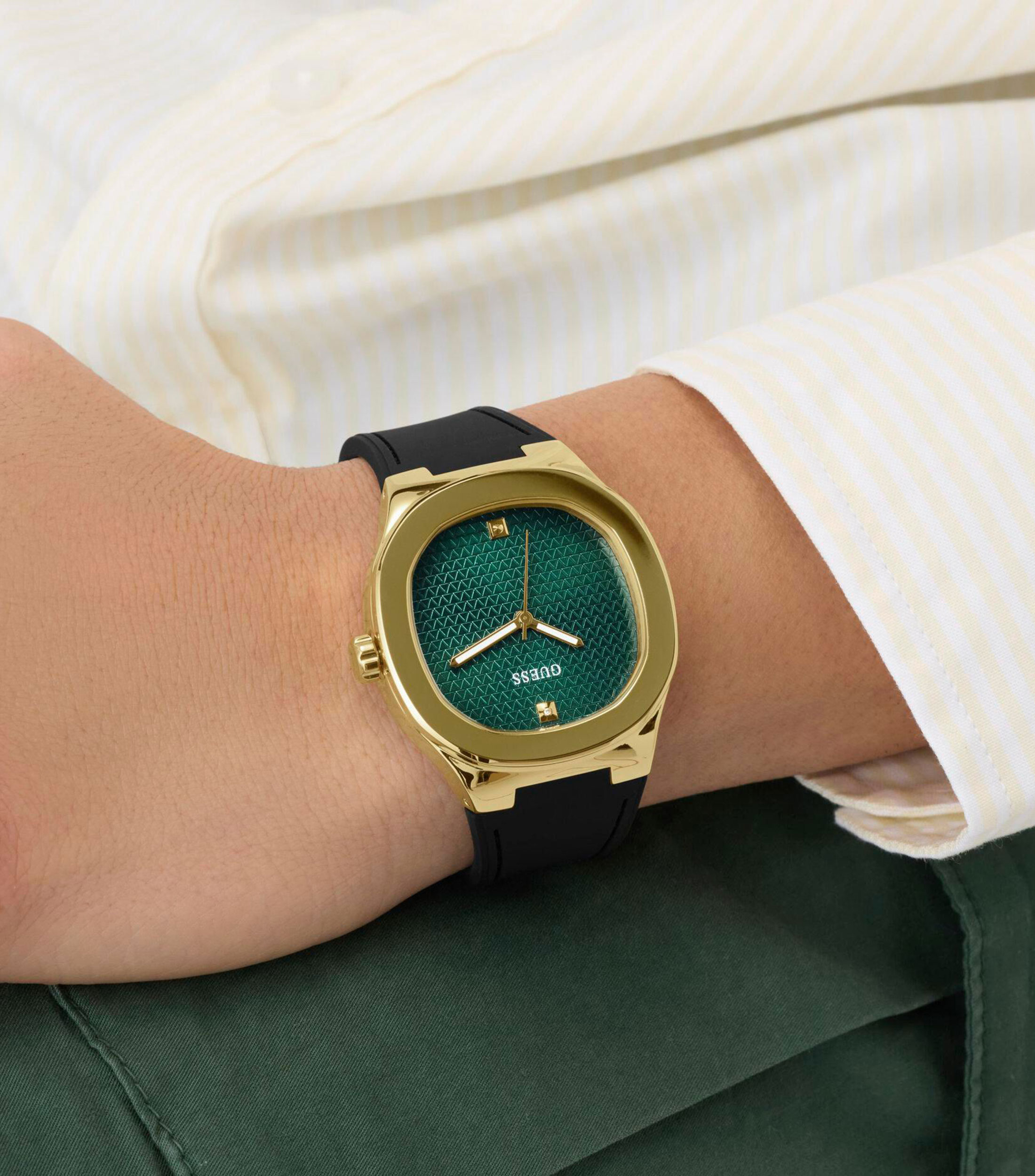 Reloj para Hombre Headline de vestir Verde, Dorado