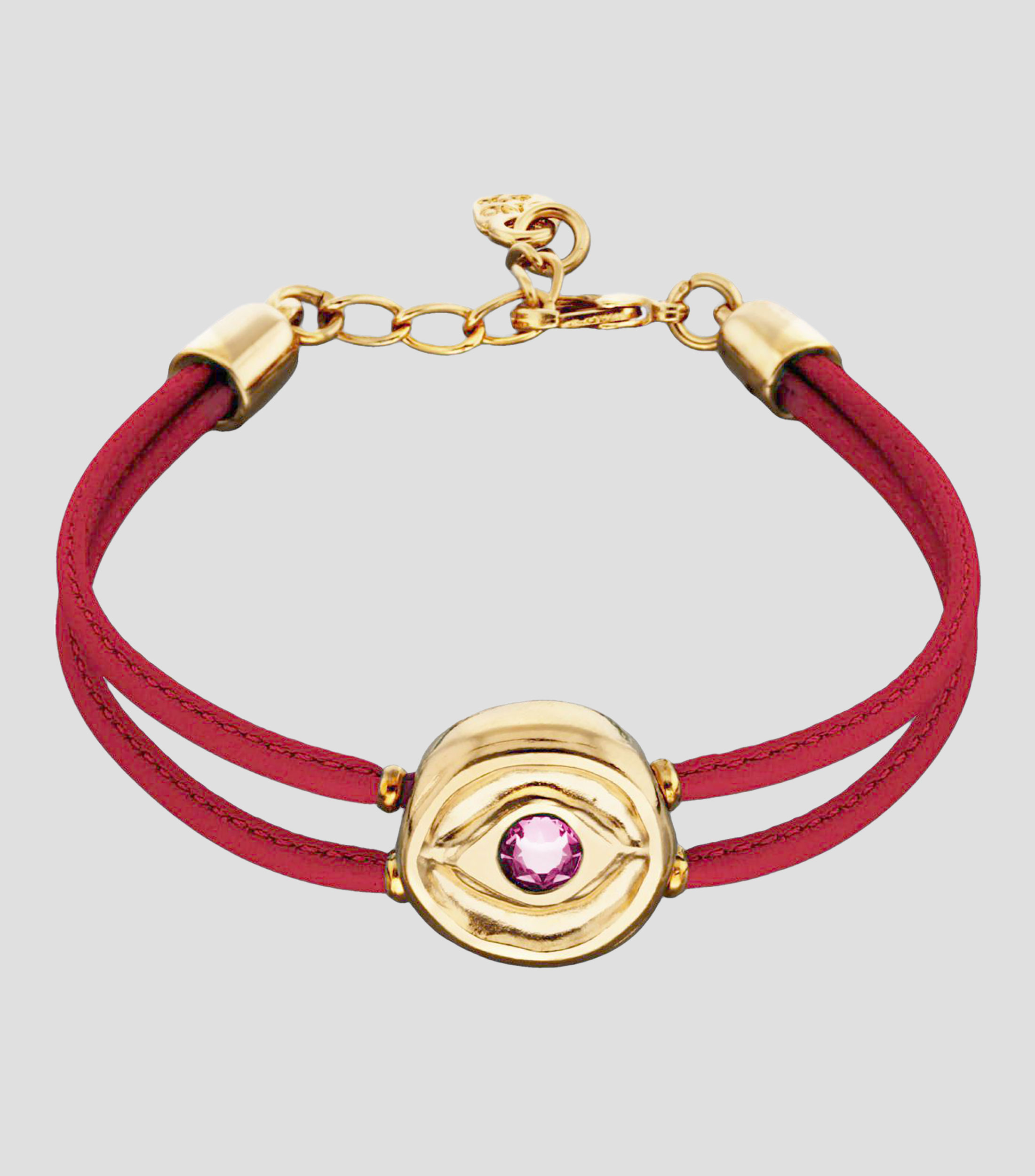 Pulsera rosa oscuro con ojo Mujer