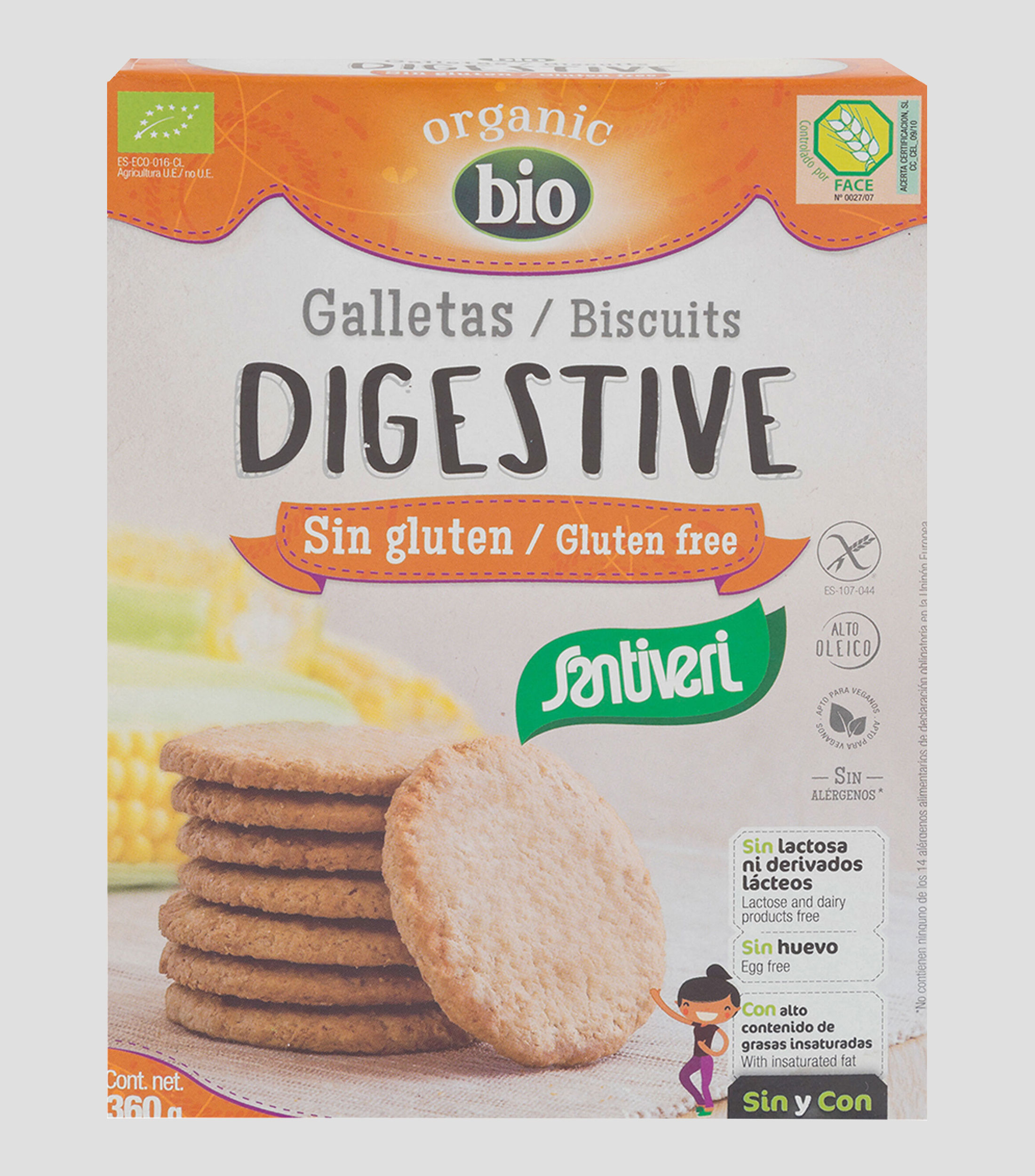 Galletas BIO Digestive Sin Gluten, 360 g