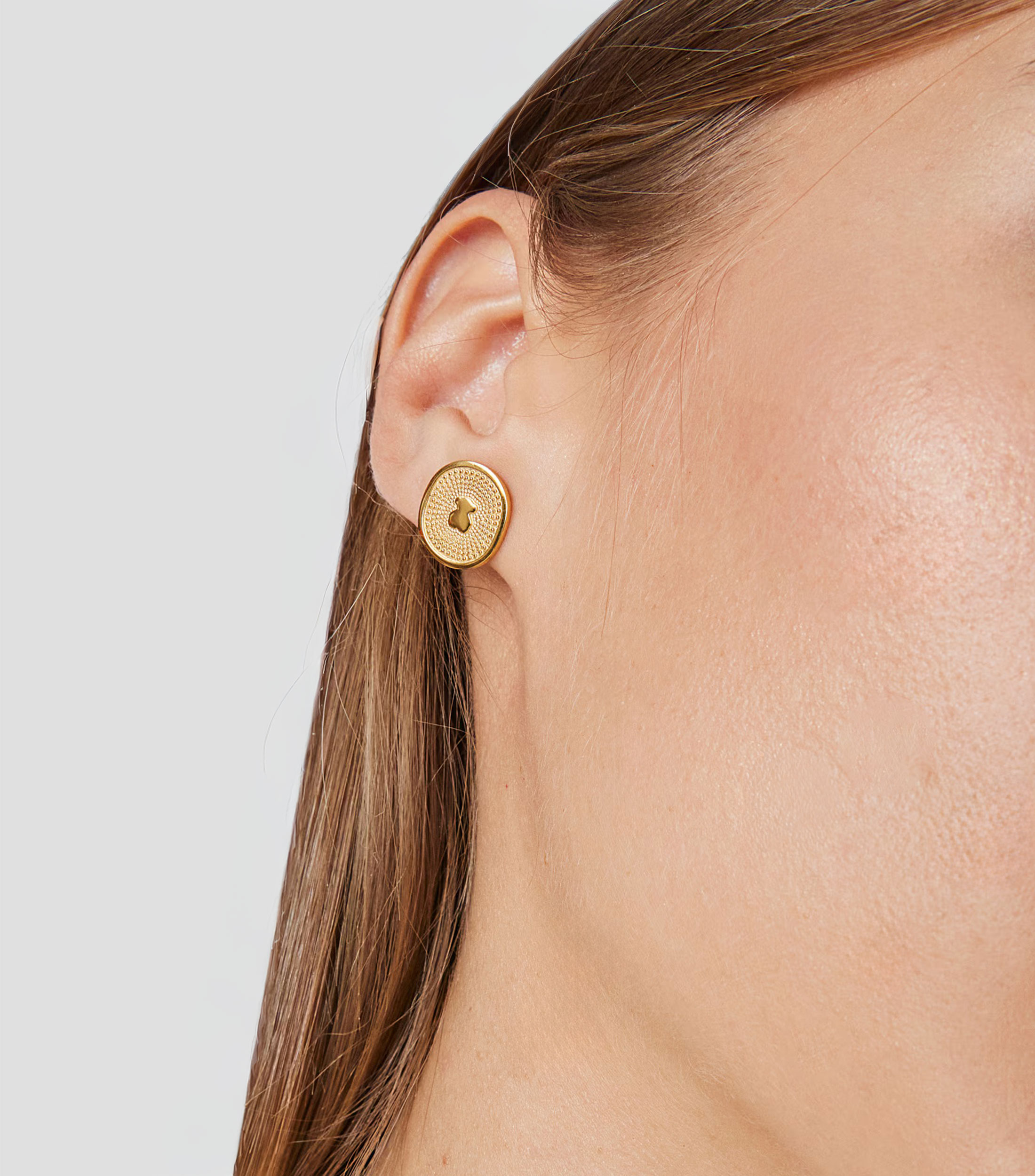 Aretes en oro 18 Kilates Oso Oursin Mujer