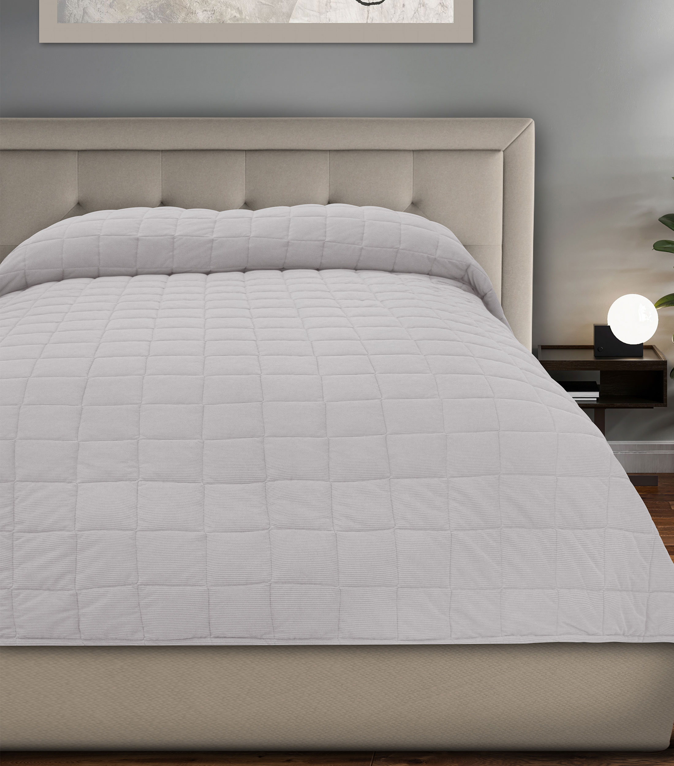 Colcha king size Khaleb plateado