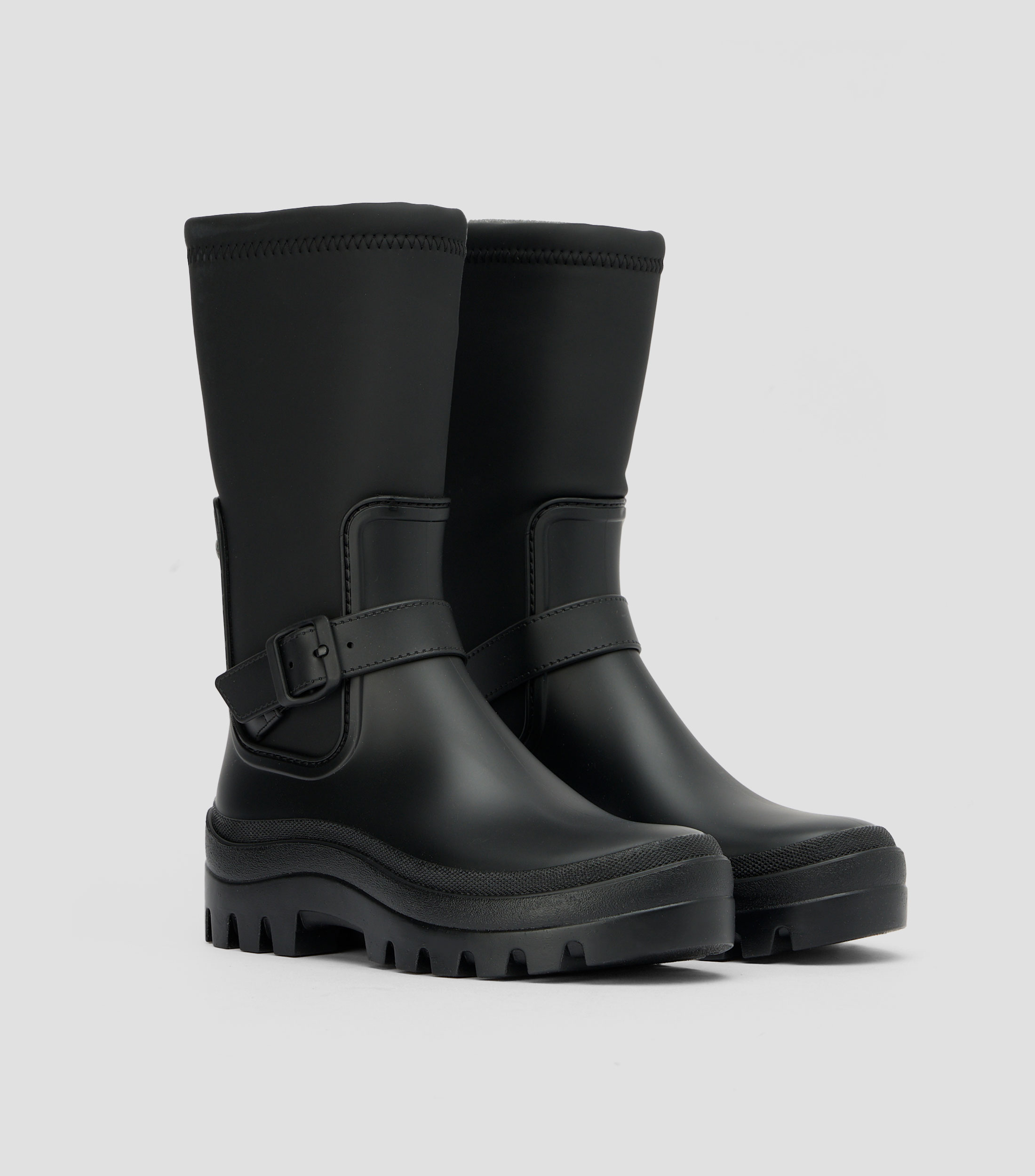 Botas casuales medias con tacón bajo y ancho Mujer