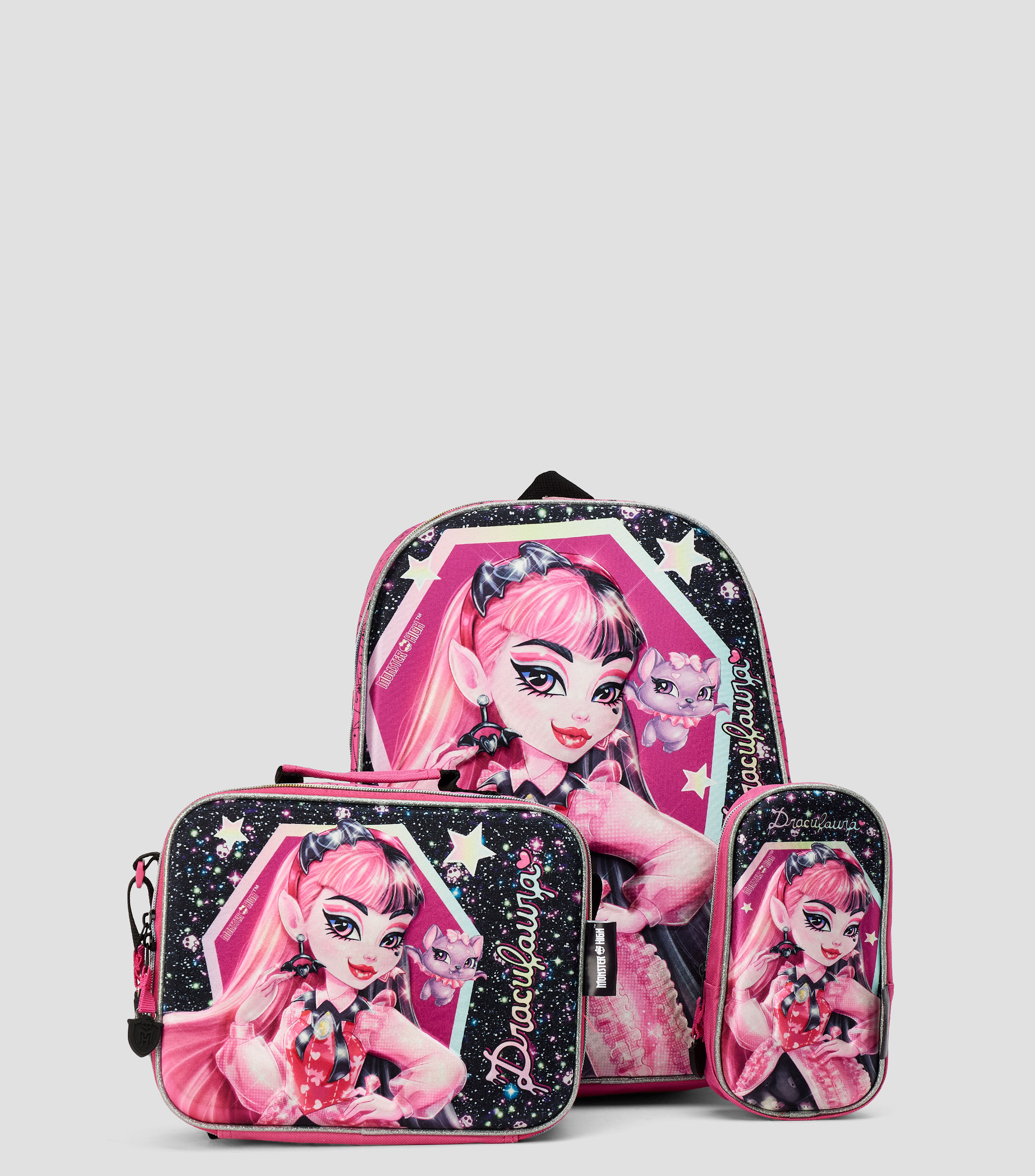 Set 3 en 1 mochila escolar Monster High Niña
