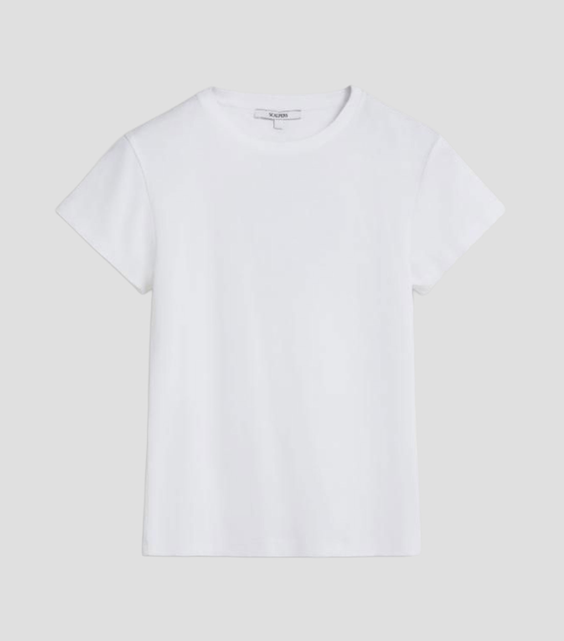 Playera de cuello redondo manga corta con pedrería Mujer