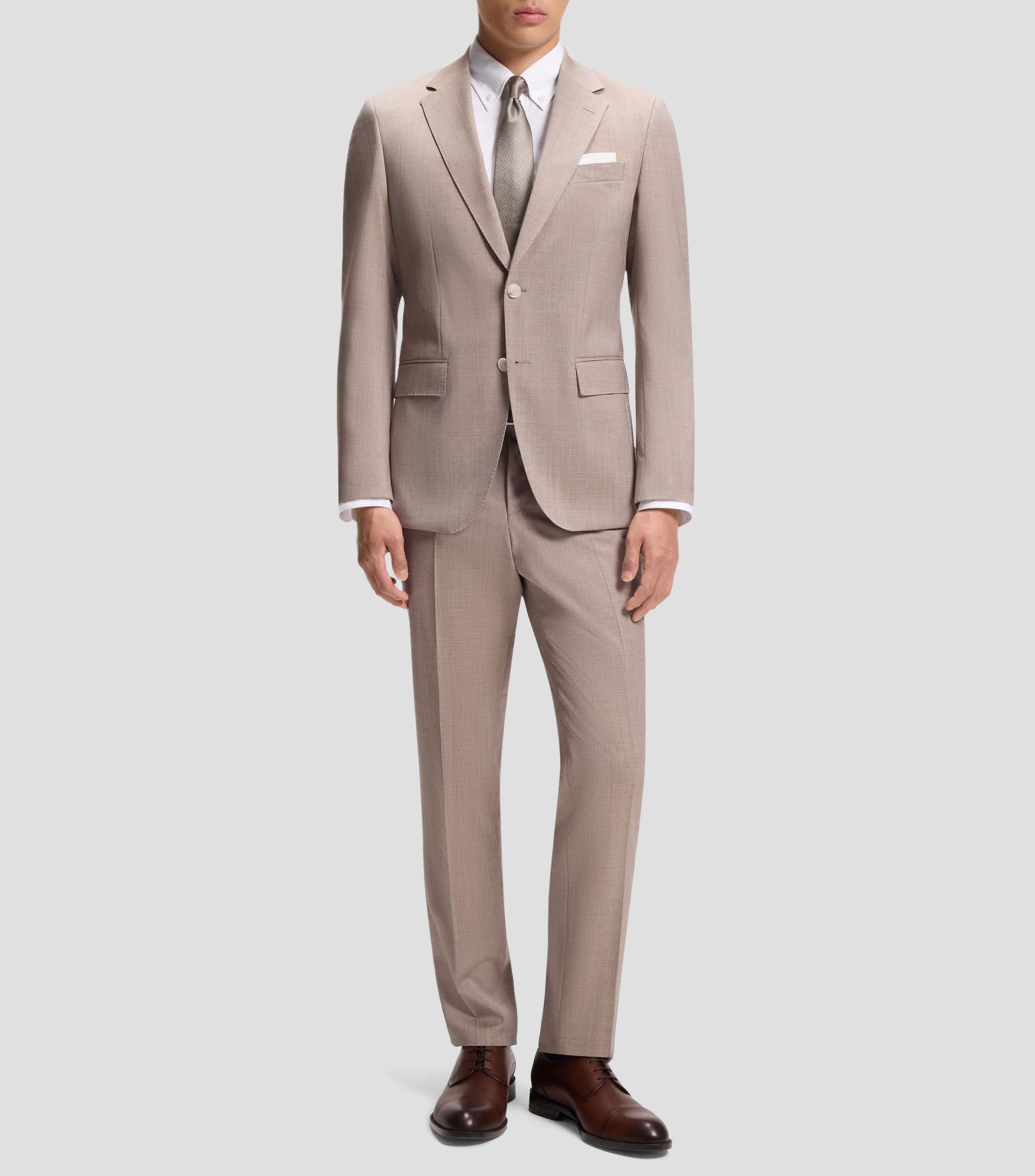 Camisa slim en popelín de algodón de tacto suave Hombre