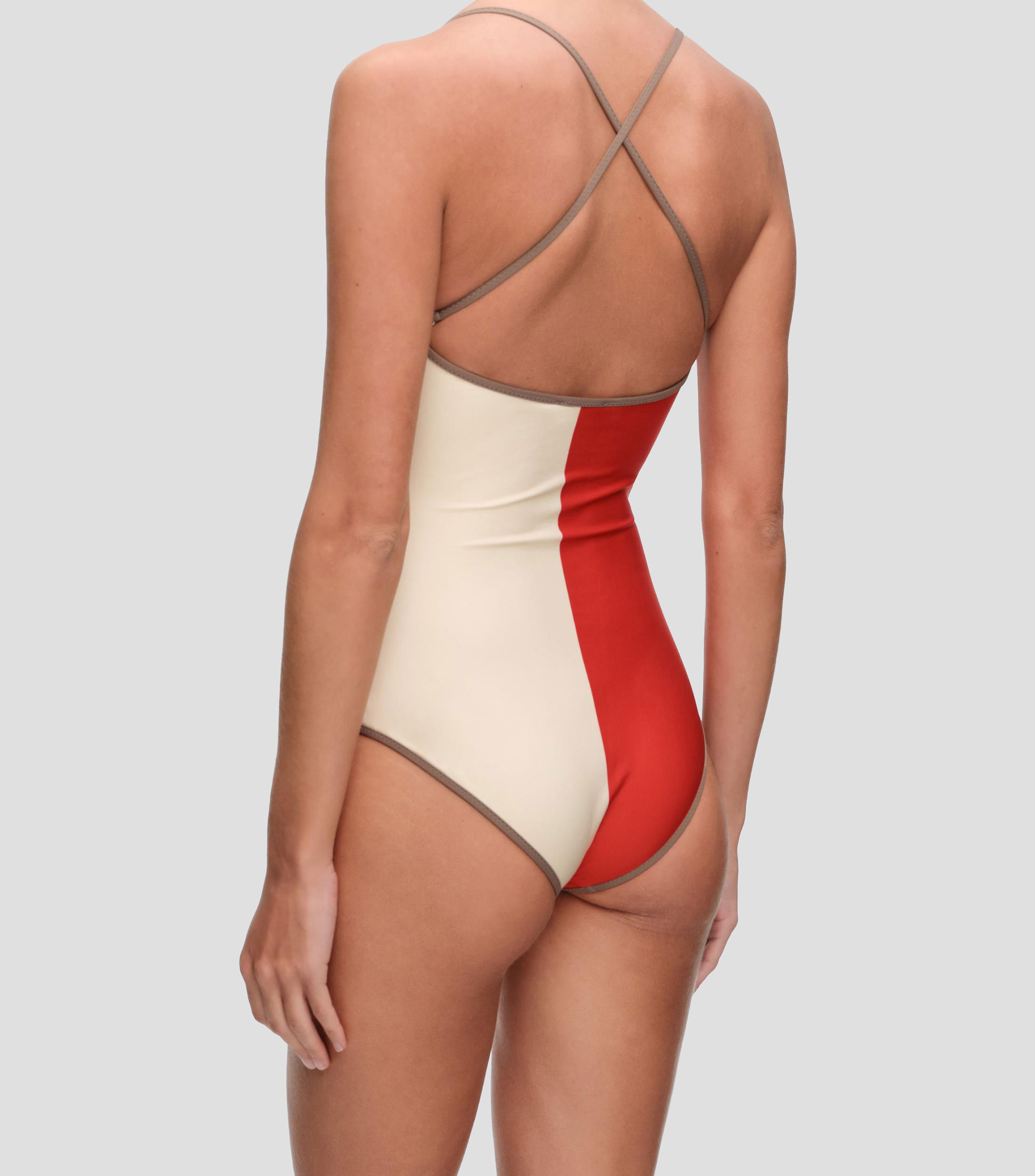 Traje de baño maillot bicolor Mujer