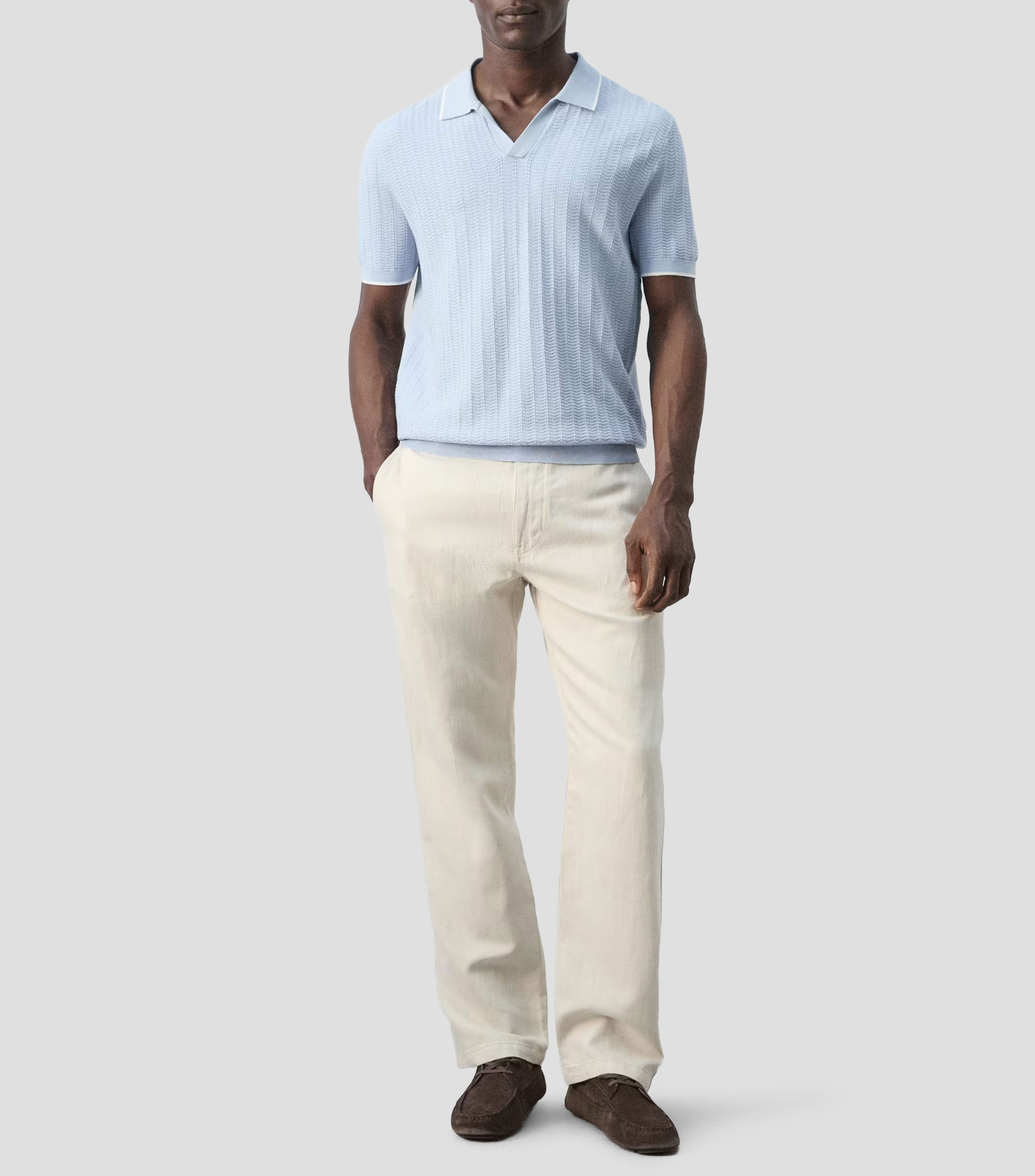Playera polo manga corta lisa Hombre