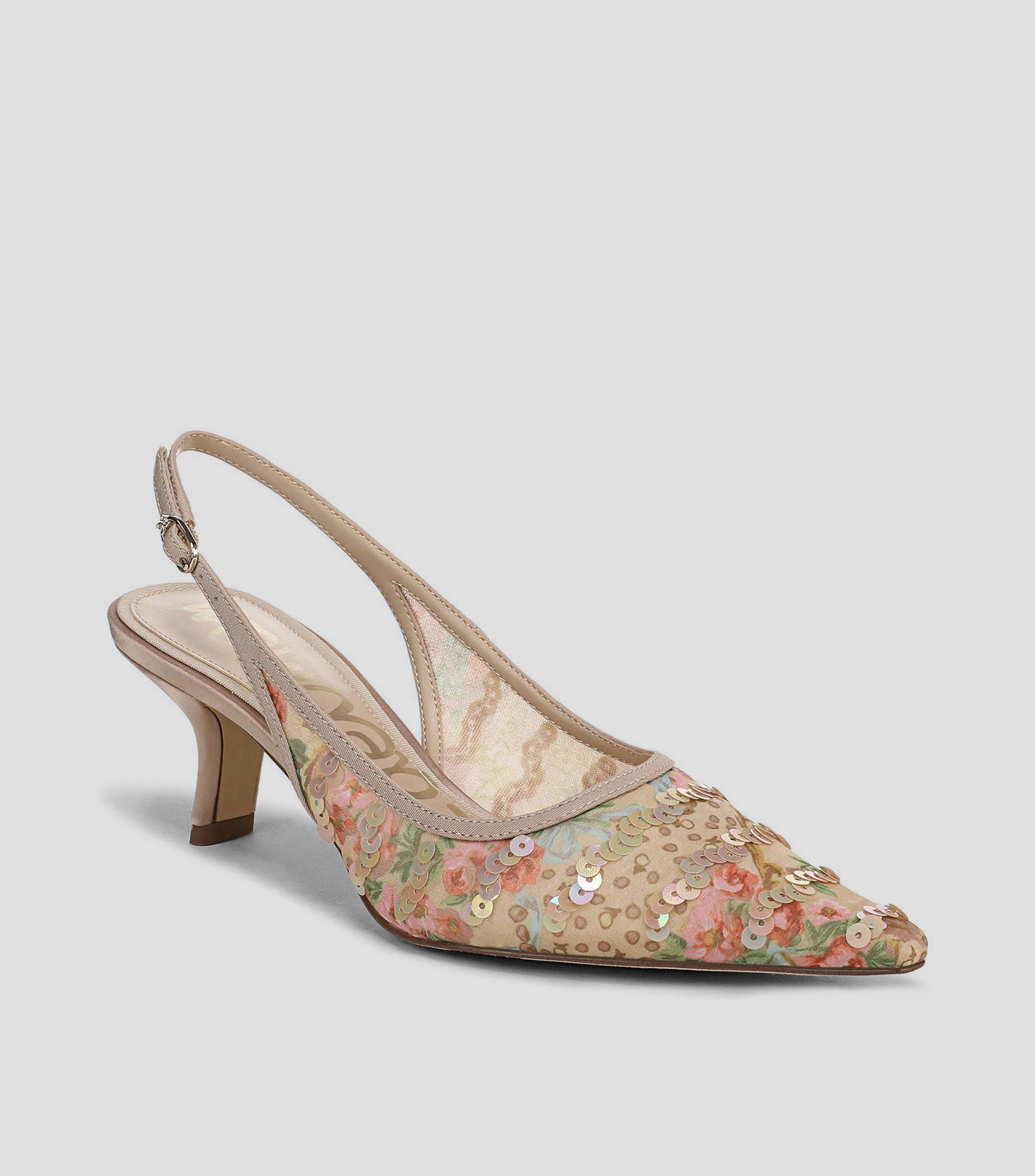 Zapatillas con tacón medio de aguja Mujer
