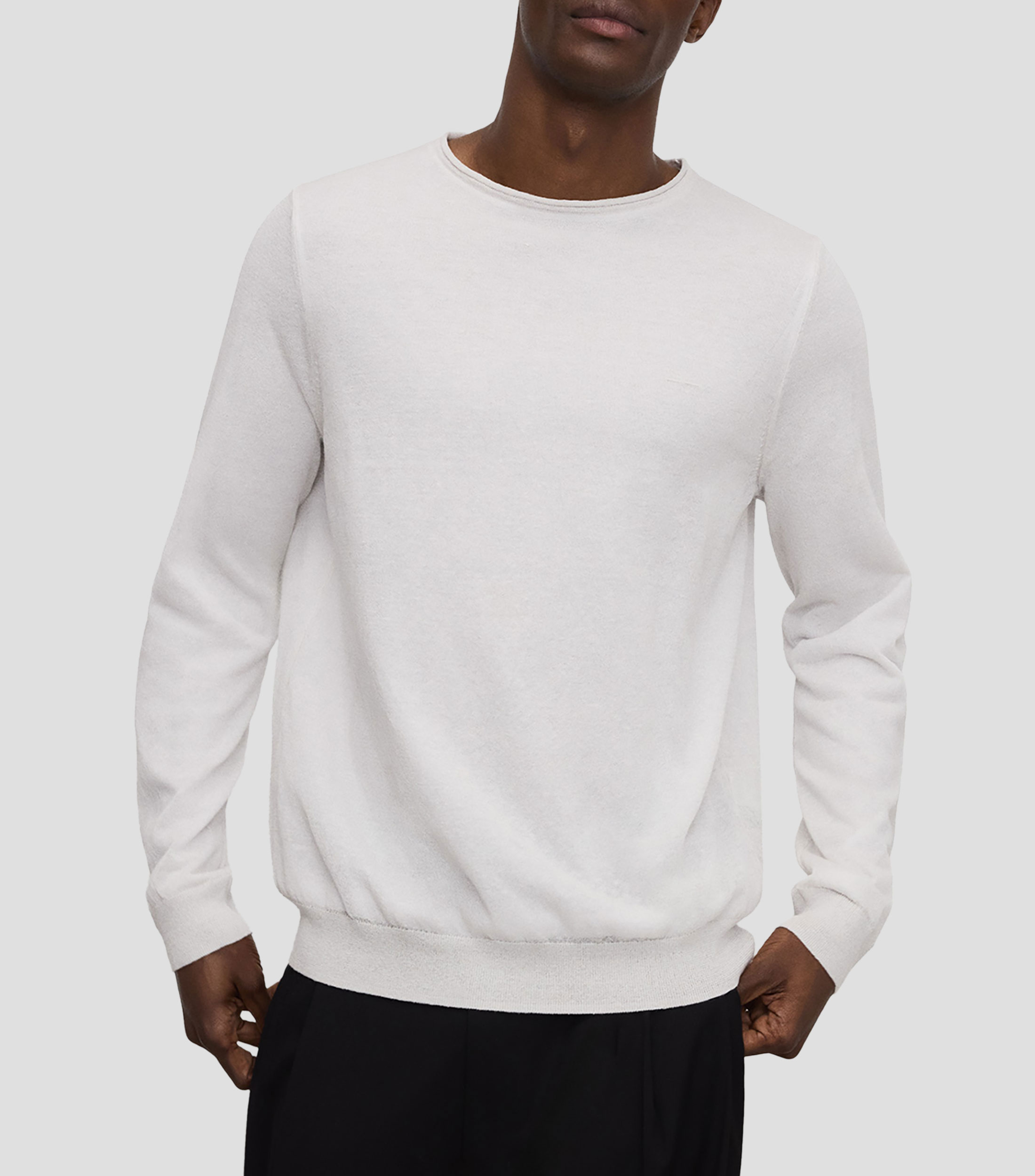 Suéter cuello redondo liso Hombre