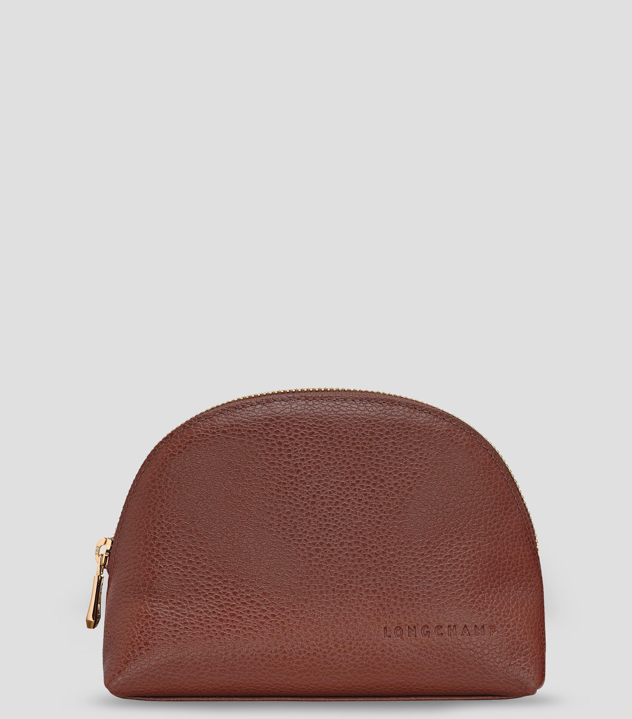 Bolsa pouch en cuero de vaqueta lisa Mujer