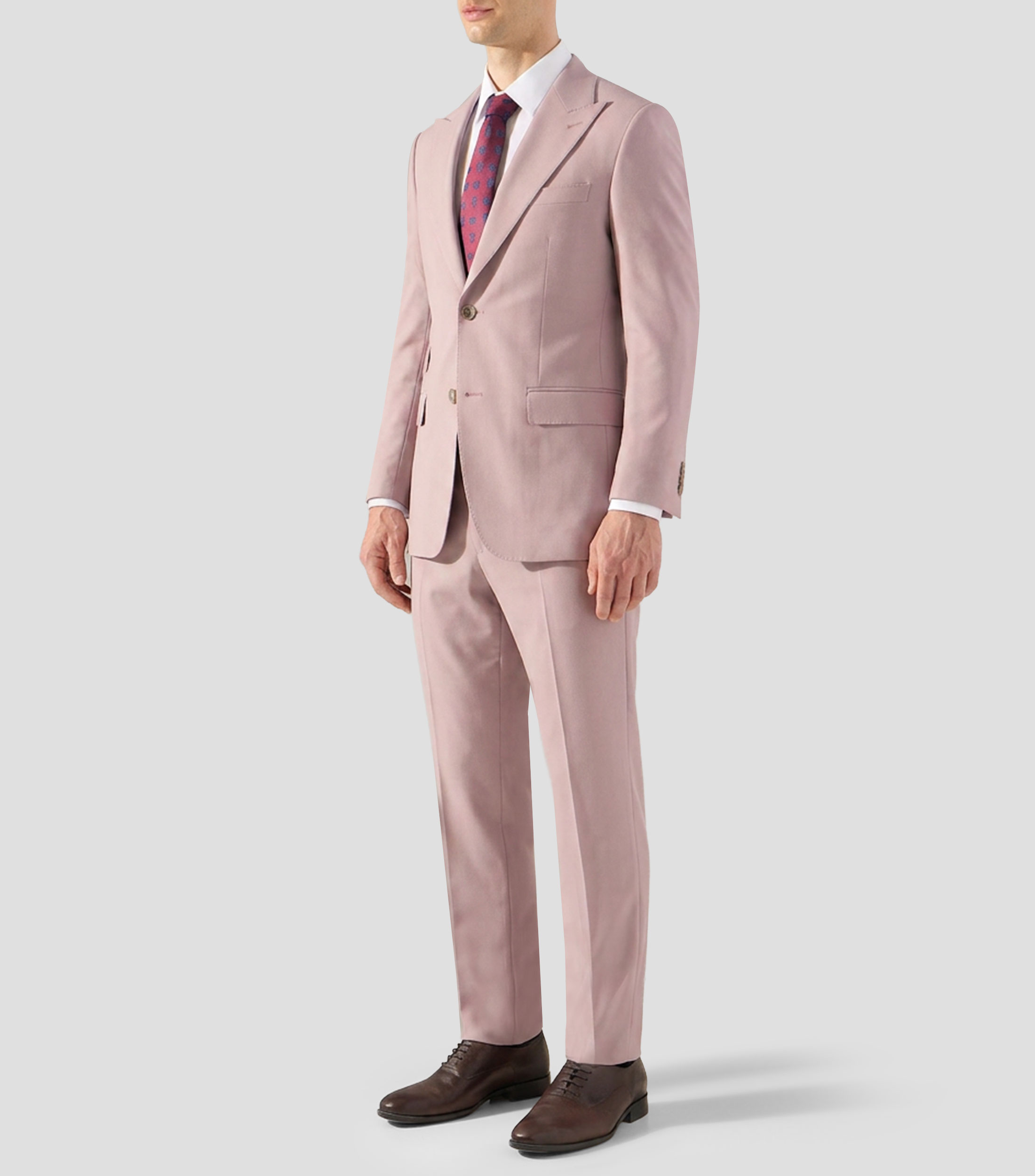 Traje de corte recto liso Hombre