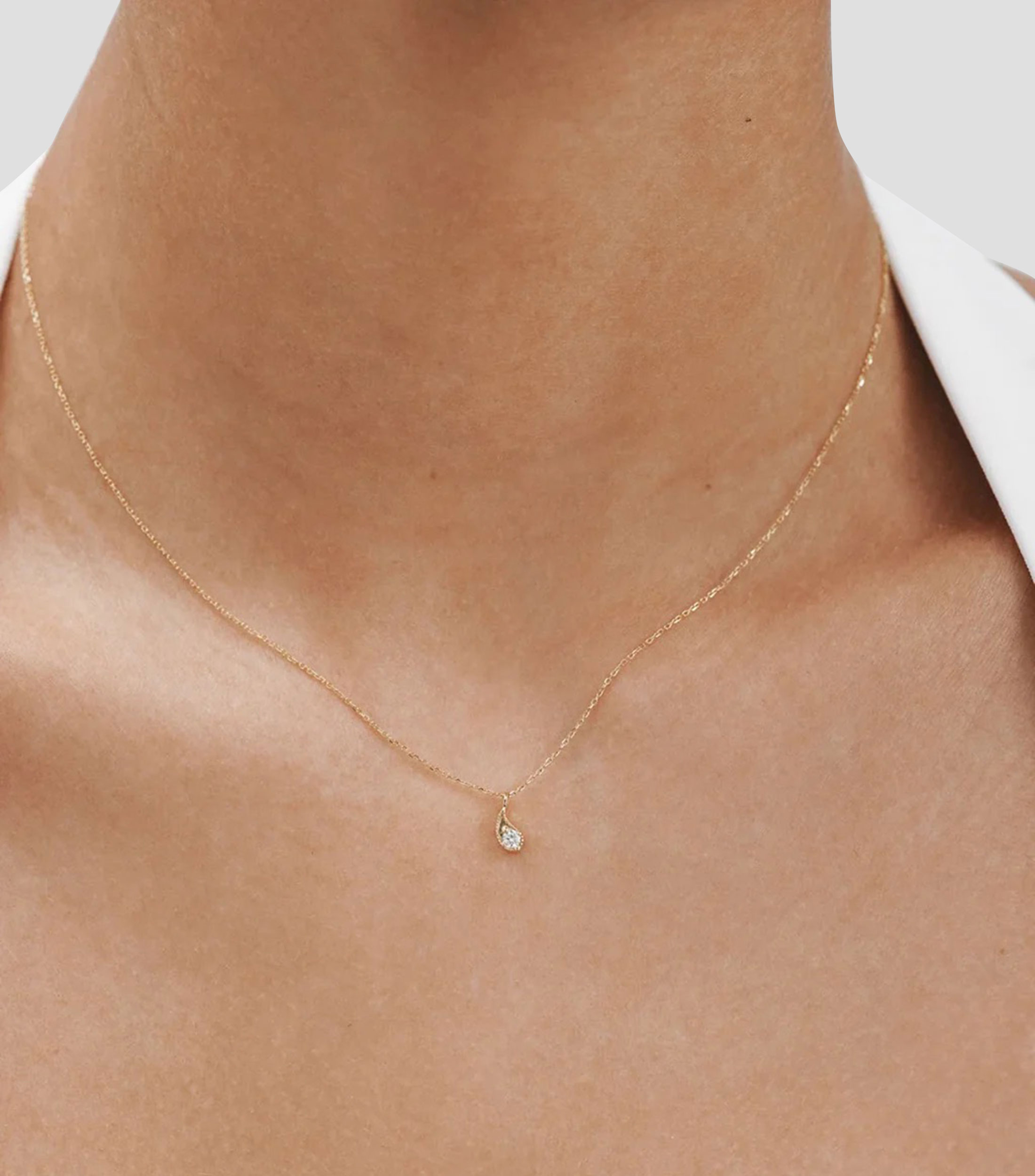 Collar en oro amarillo de 18 kilates con diamantes Asana Mujer