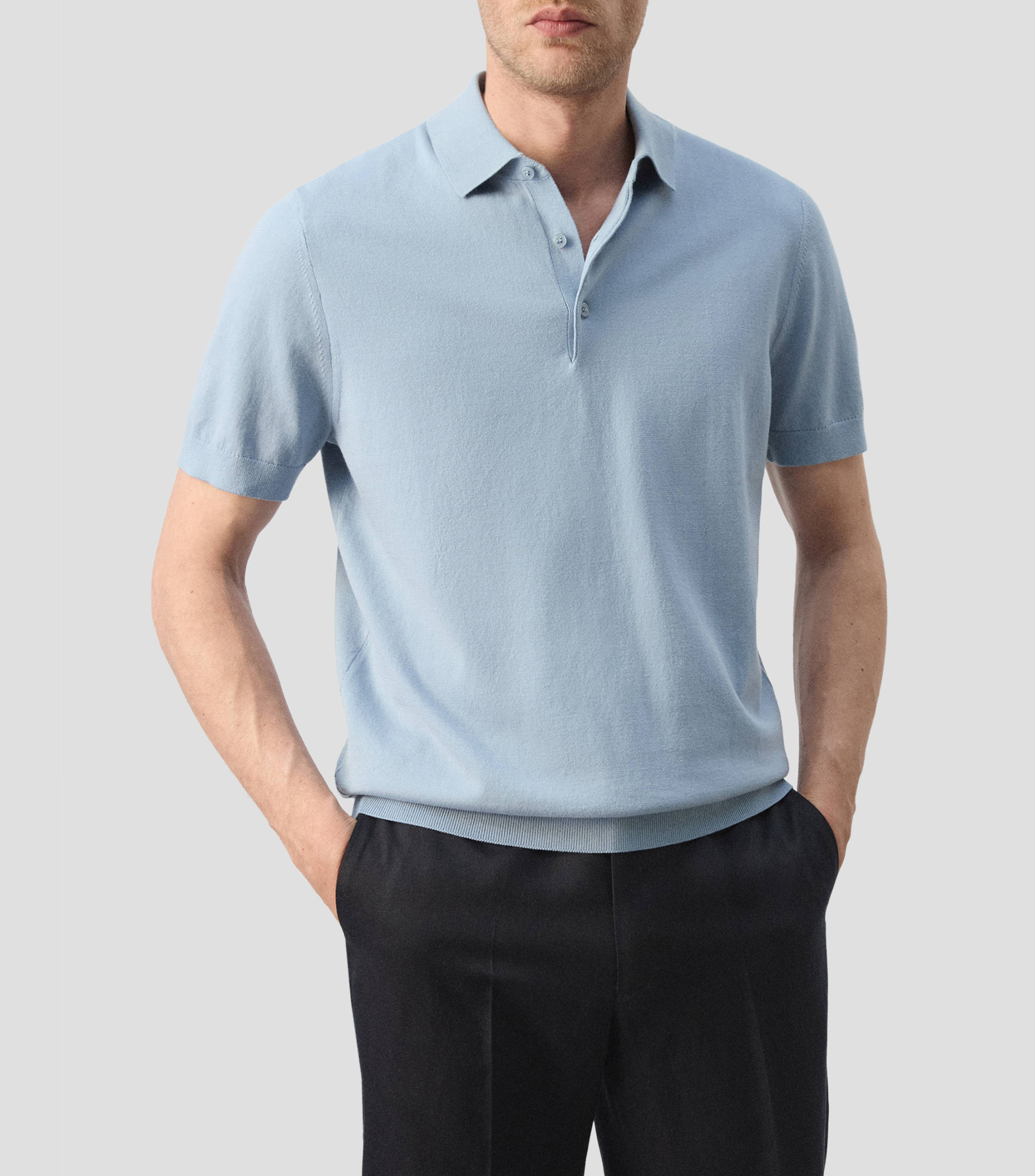Playera tipo Polo manga corta liso Hombre