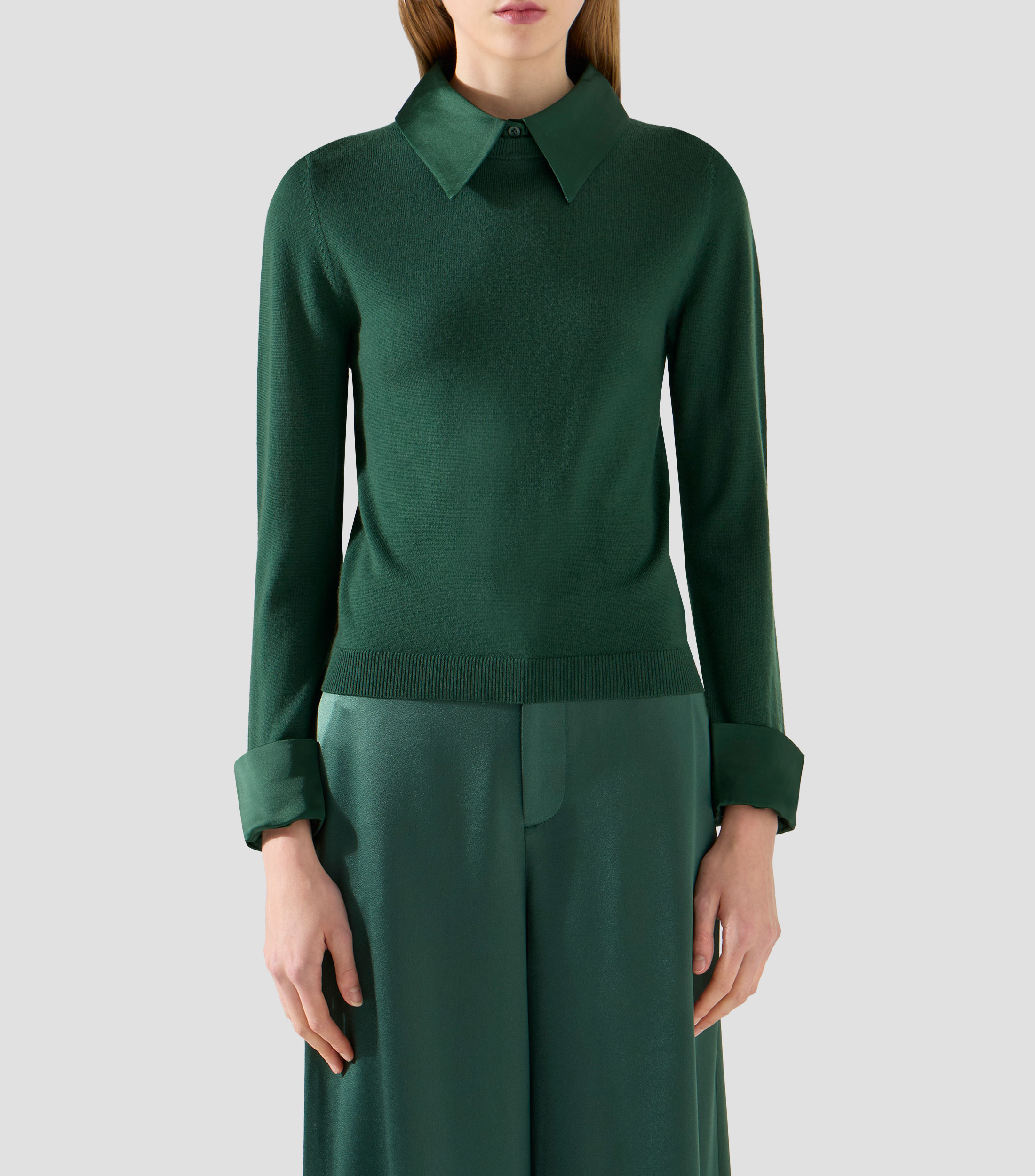 Blusa lisa de manga larga Mujer