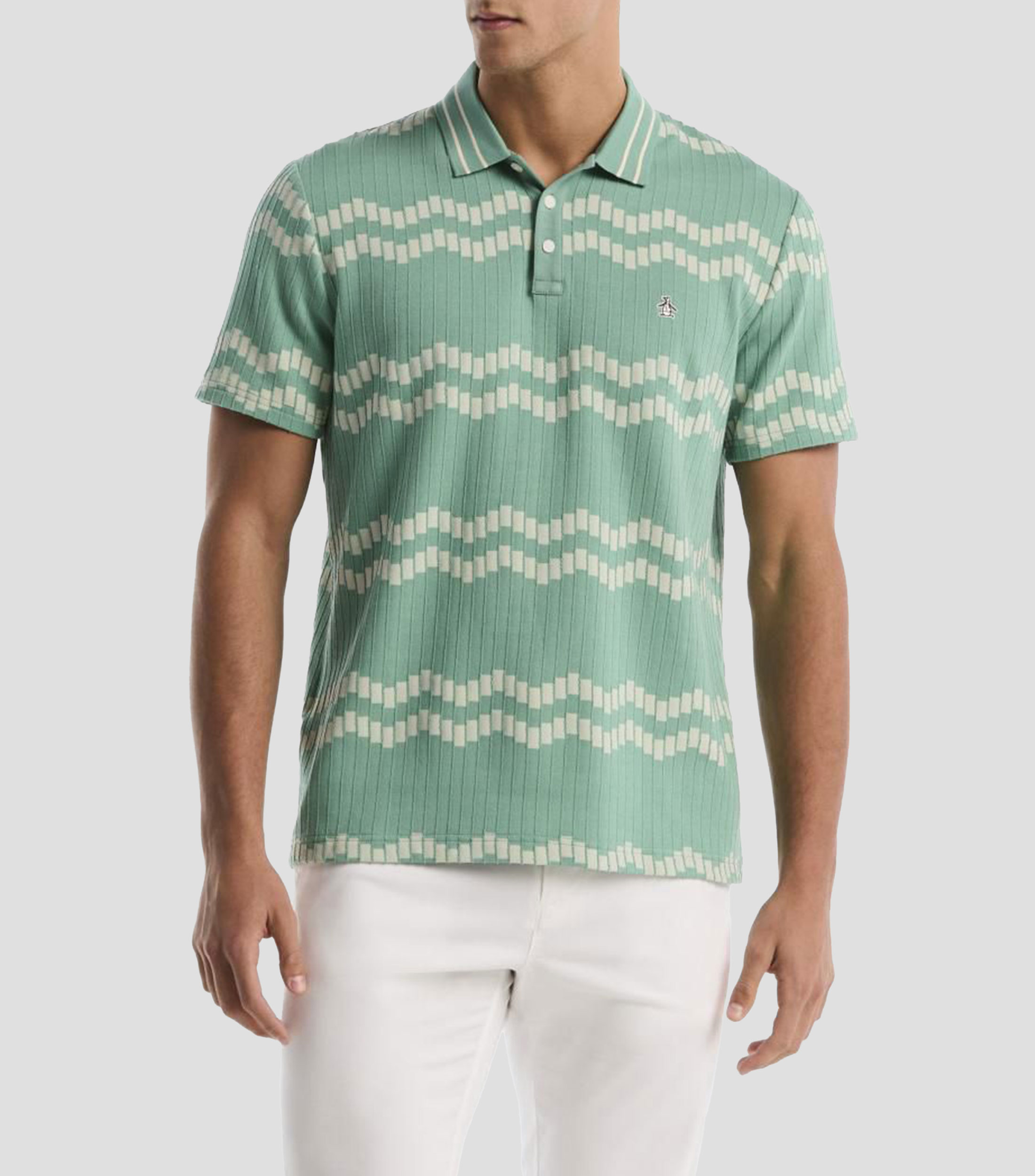 Playera tipo polo manga corta a rayas Hombre
