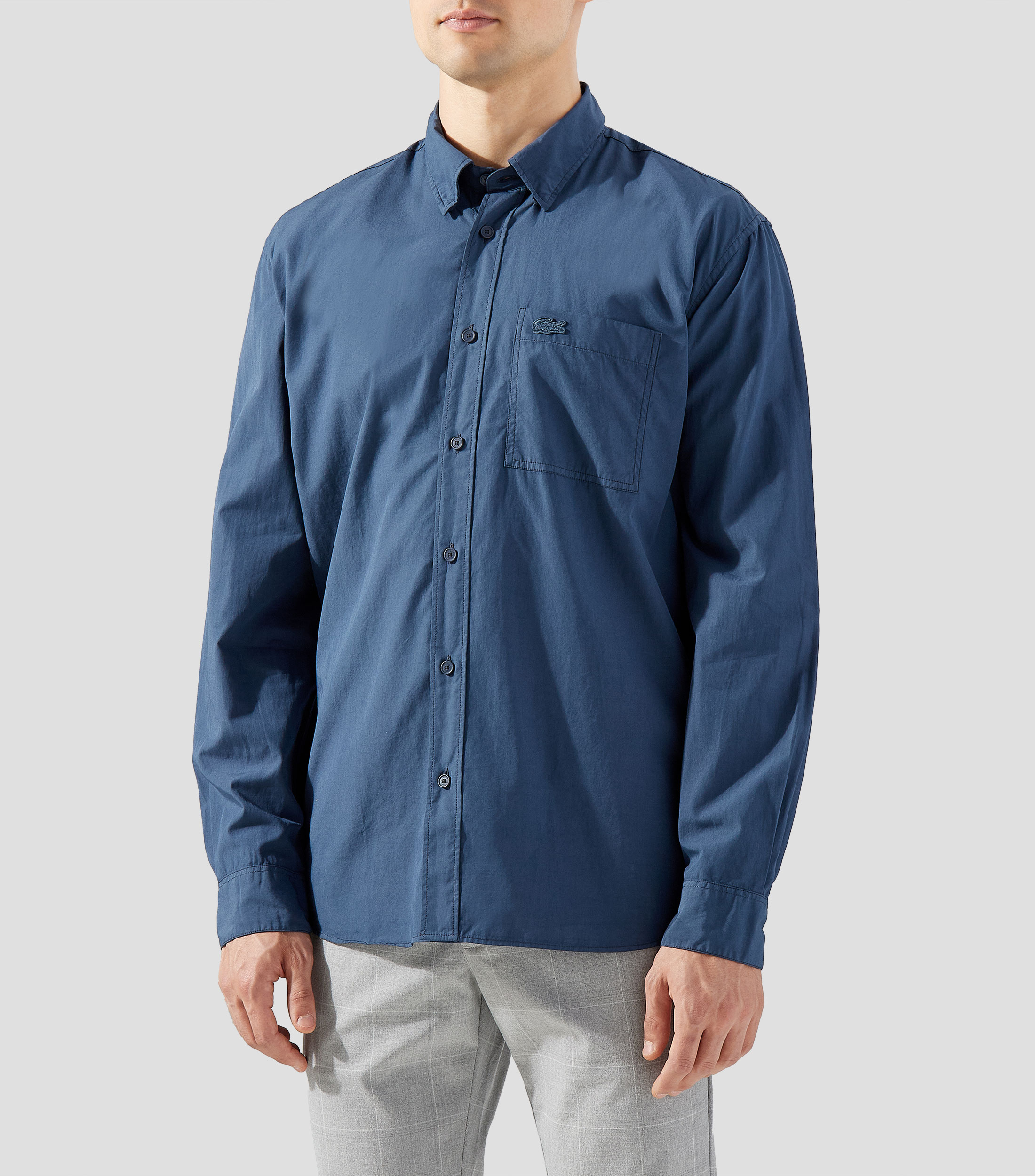 Camisa lisa de manga larga Hombre