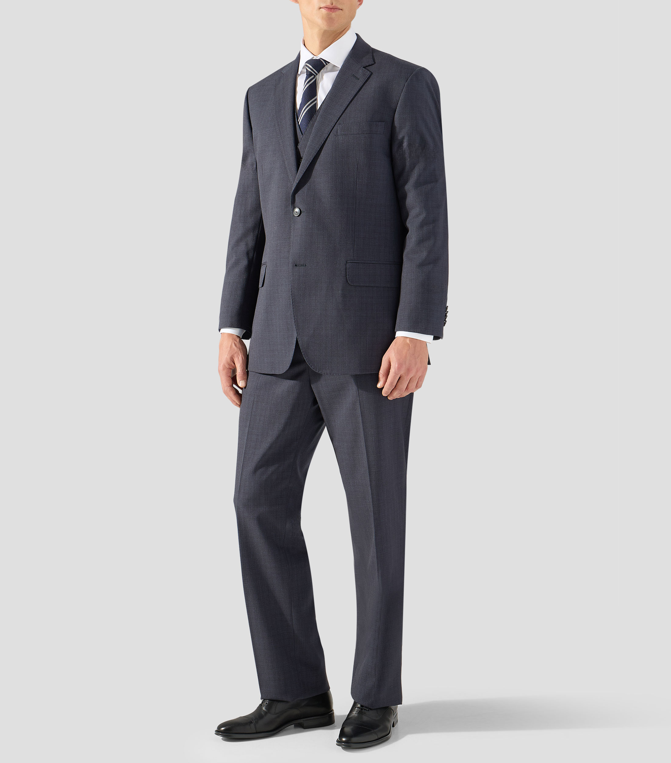 Traje 3 piezas corte regular con rayas Hombre