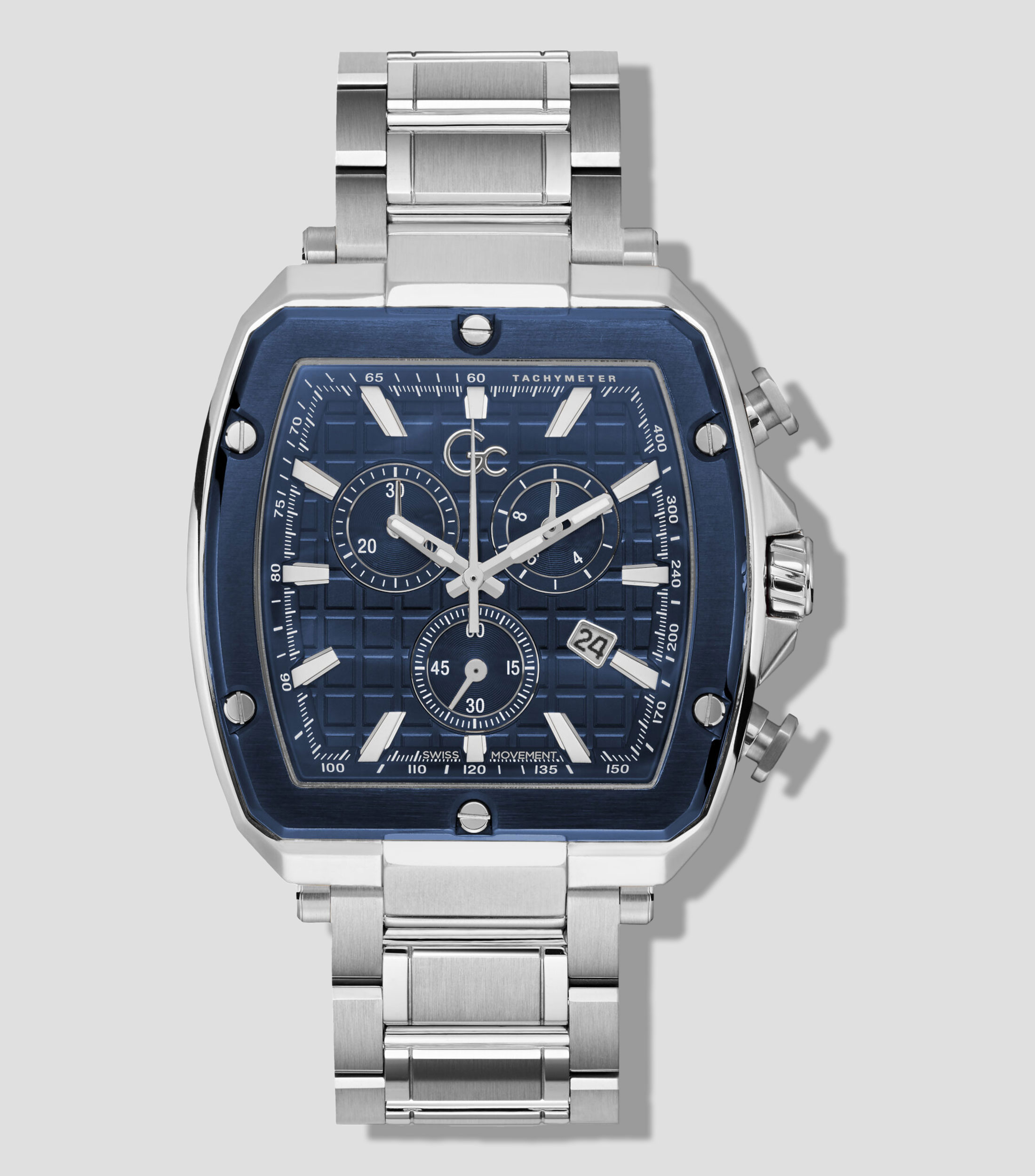 Reloj para Hombre casual Spirit Tonneau plateado, azul
